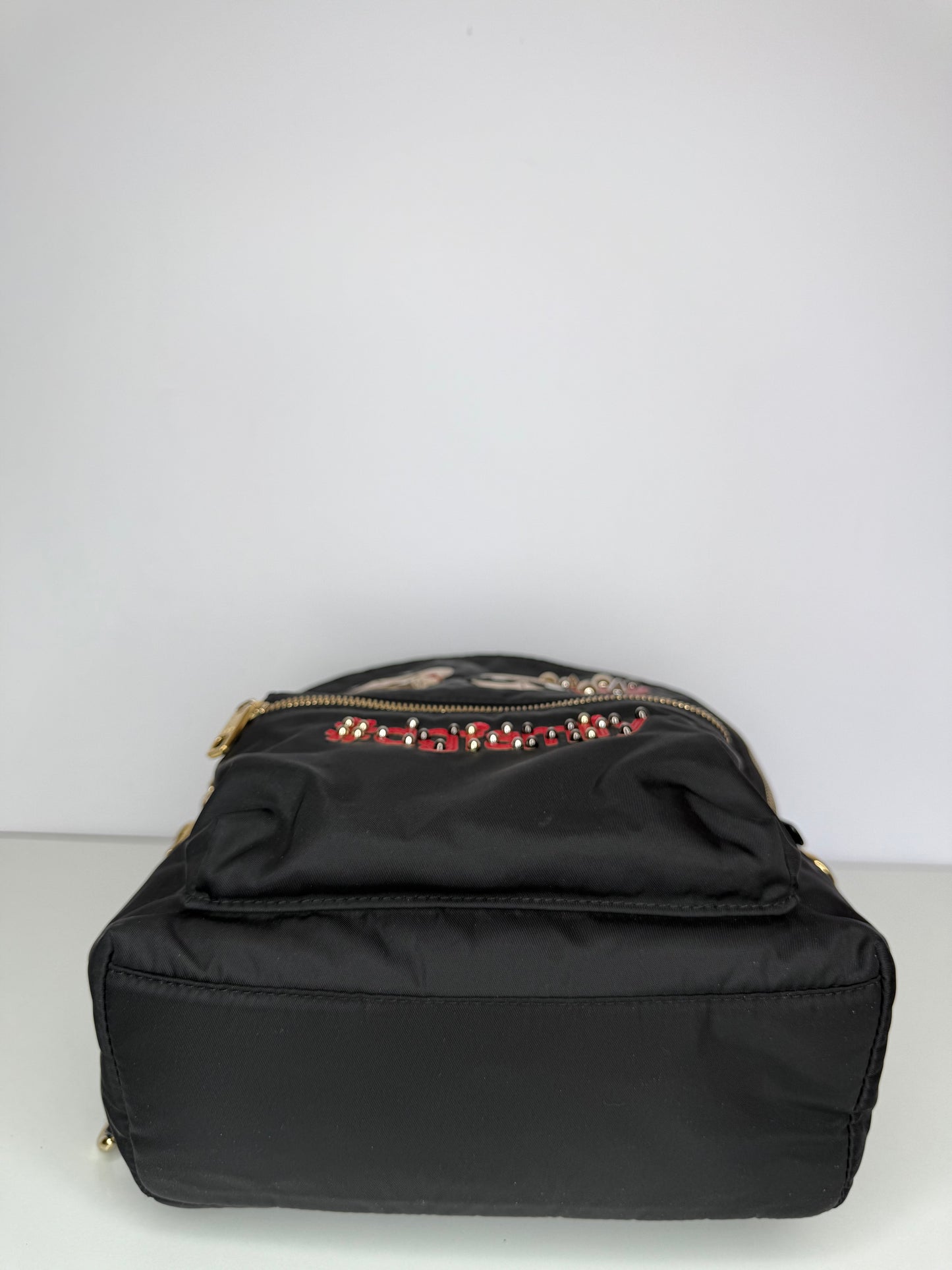 Dolce Gabbana Black Nylon DG Family Cupid Vulcano Print Backpack