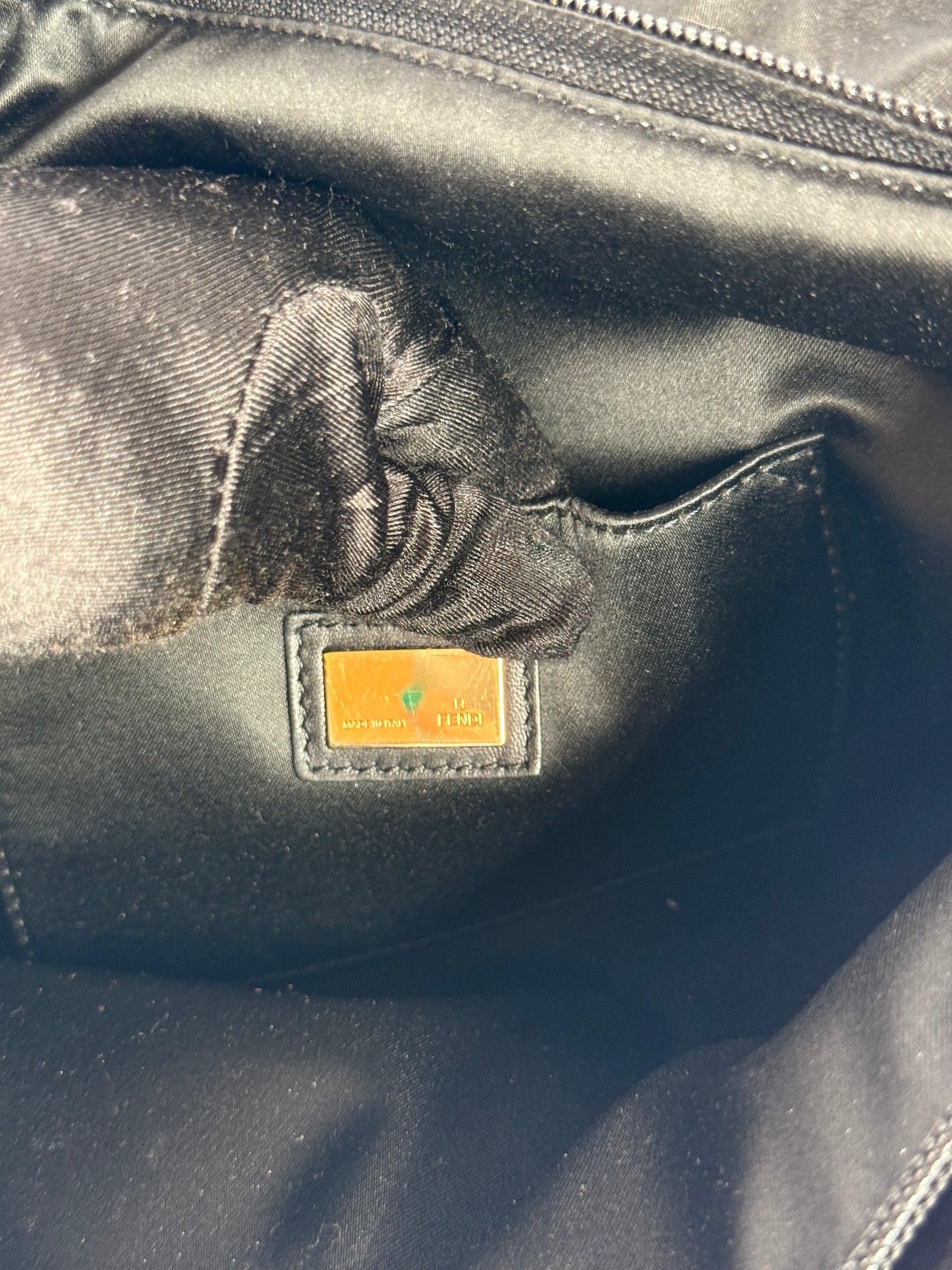 Fendi Black Leather Mia Flap Shoulder Bag