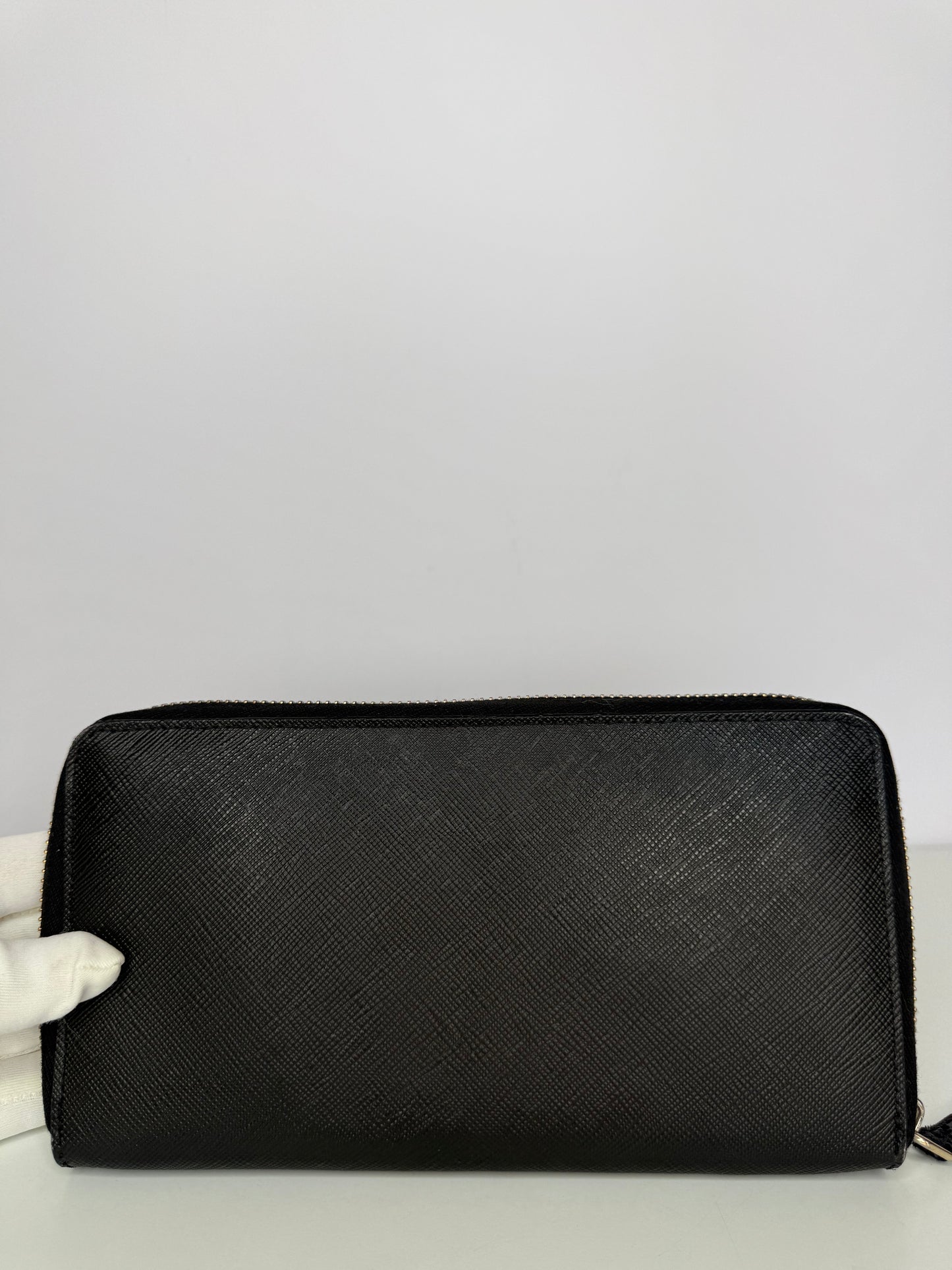 Givenchy Black Coated Canvas Bambi Zip Around Wallet