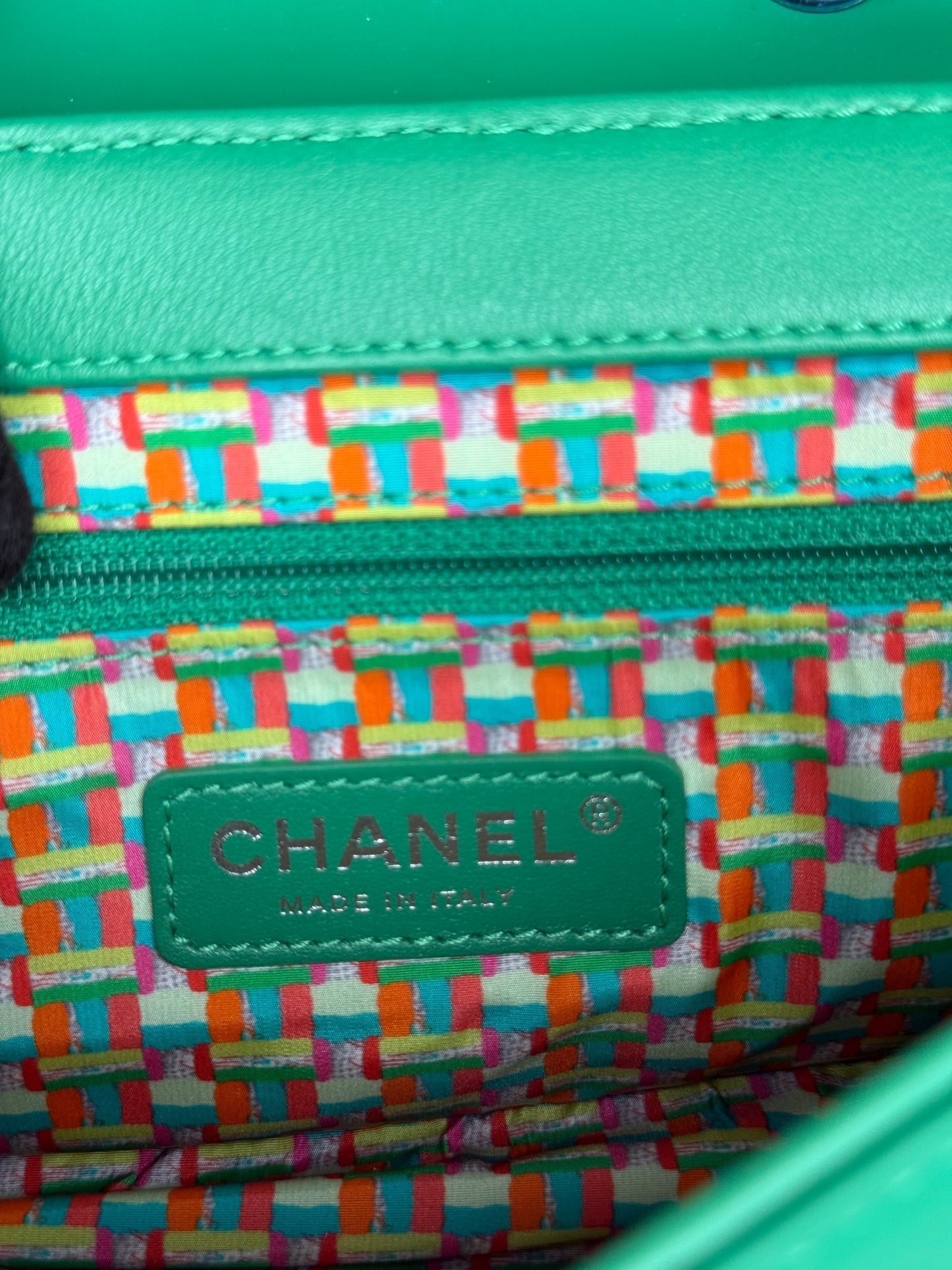 Chanel Paris-Seoul Small Coco Rain Green Rubber Flap Bag