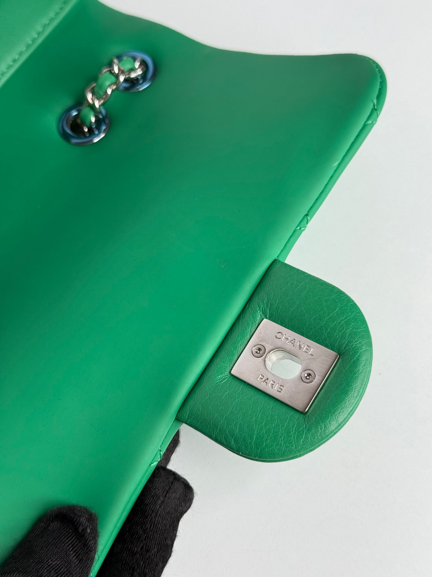 Chanel Paris-Seoul Small Coco Rain Green Rubber Flap Bag