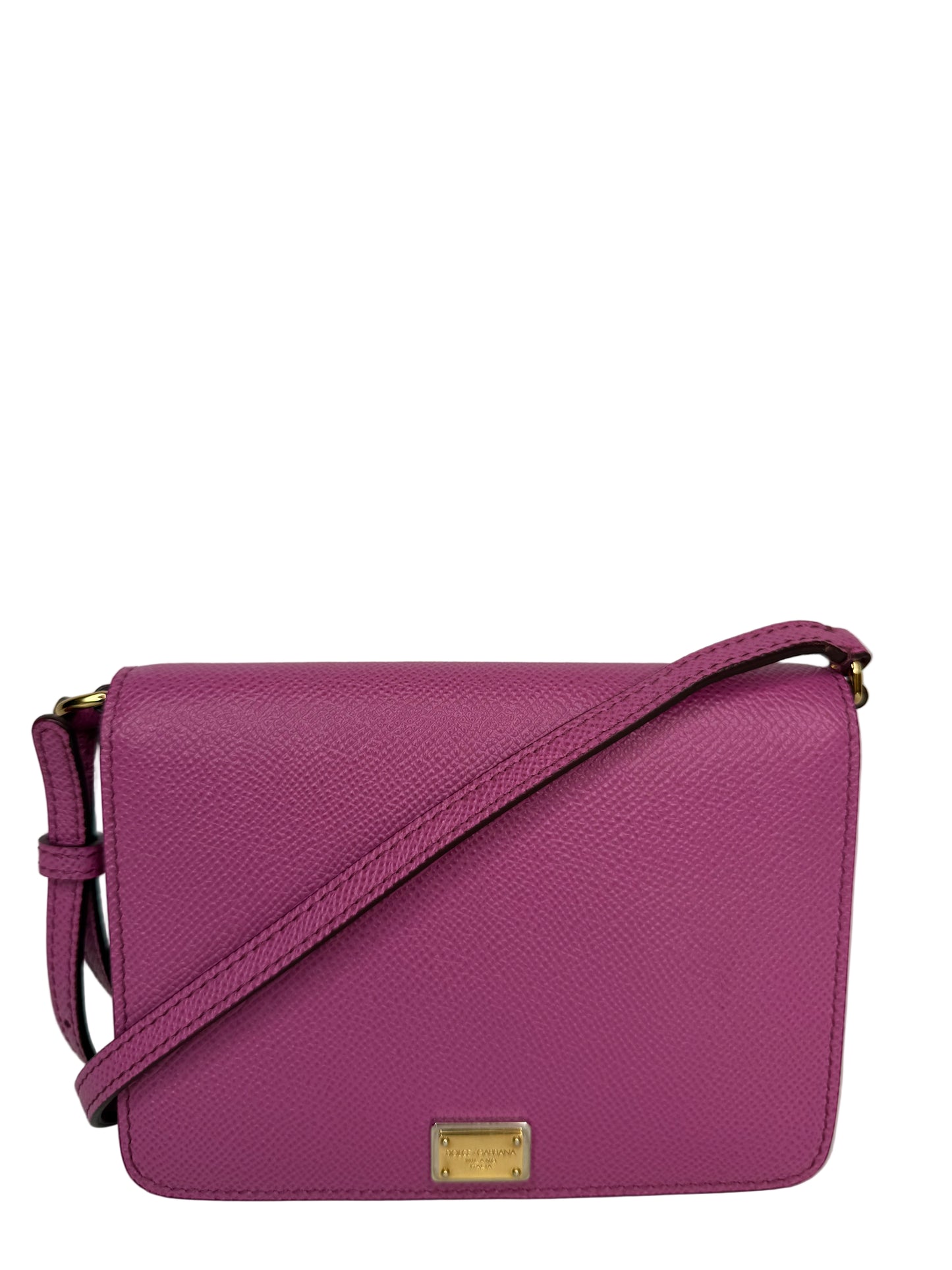 Dolce Gabbana Pink Dauphine Leather Mini Crossbody Bag