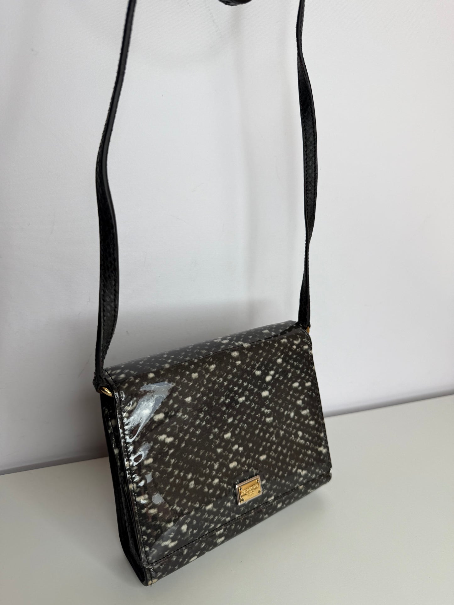 Dolce Gabbana Patent Leather Crossbody Bag