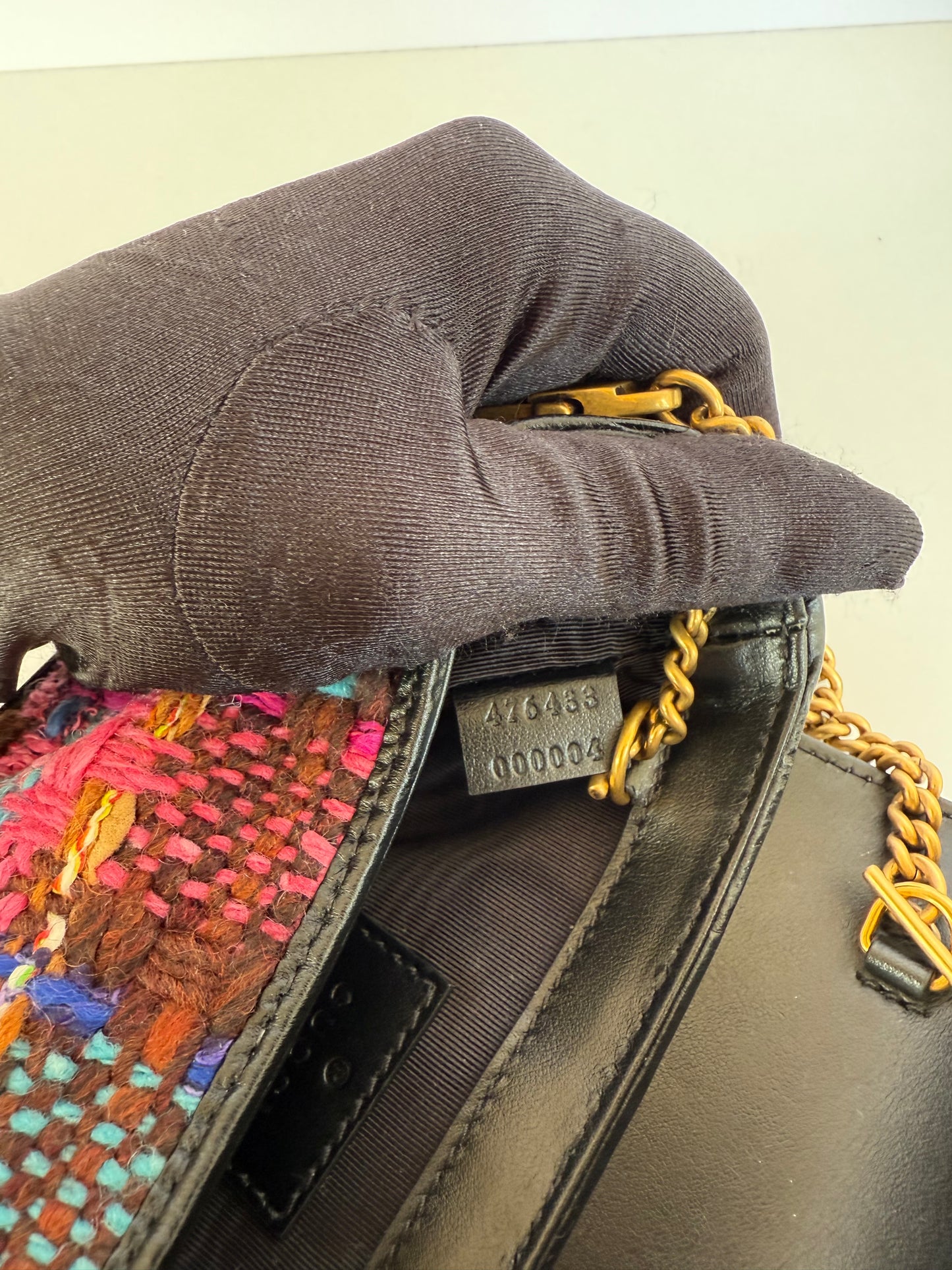 Gucci GG Marmont Super Mini Tweed Calfskin Spicy Check Multicolor