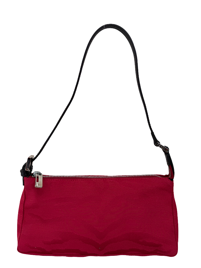 Fendi Red Printed Canvas Pochette