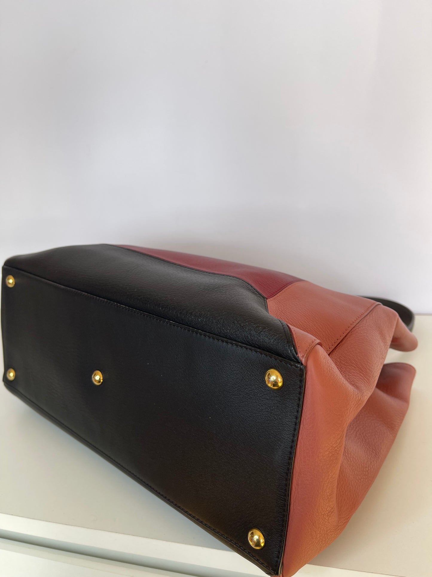 Fendi 2Jours 3D Medium Tote Calfskin Colorblock Bag