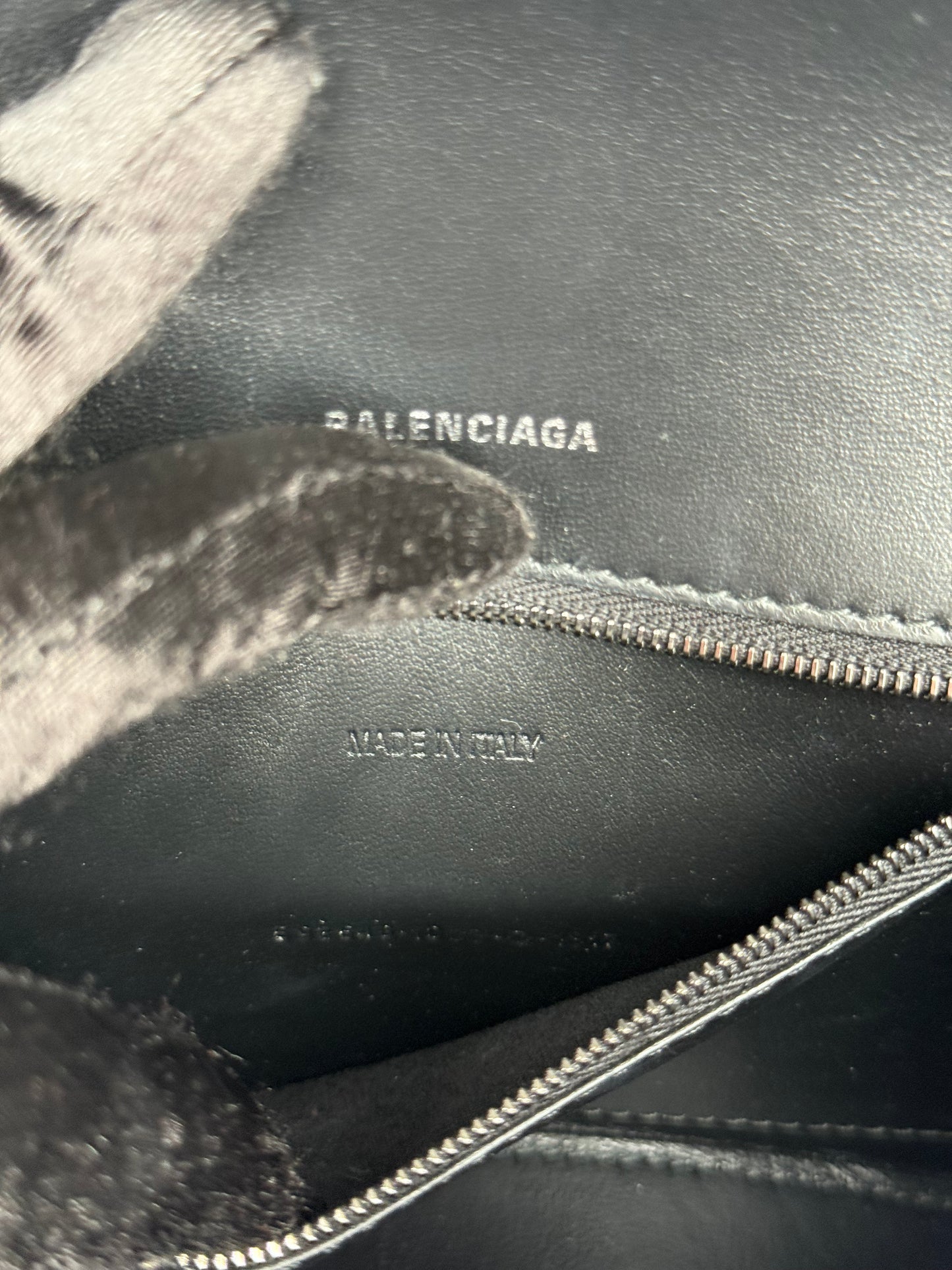 Balenciaga Small Hourglass Croc Embossed Bag Black