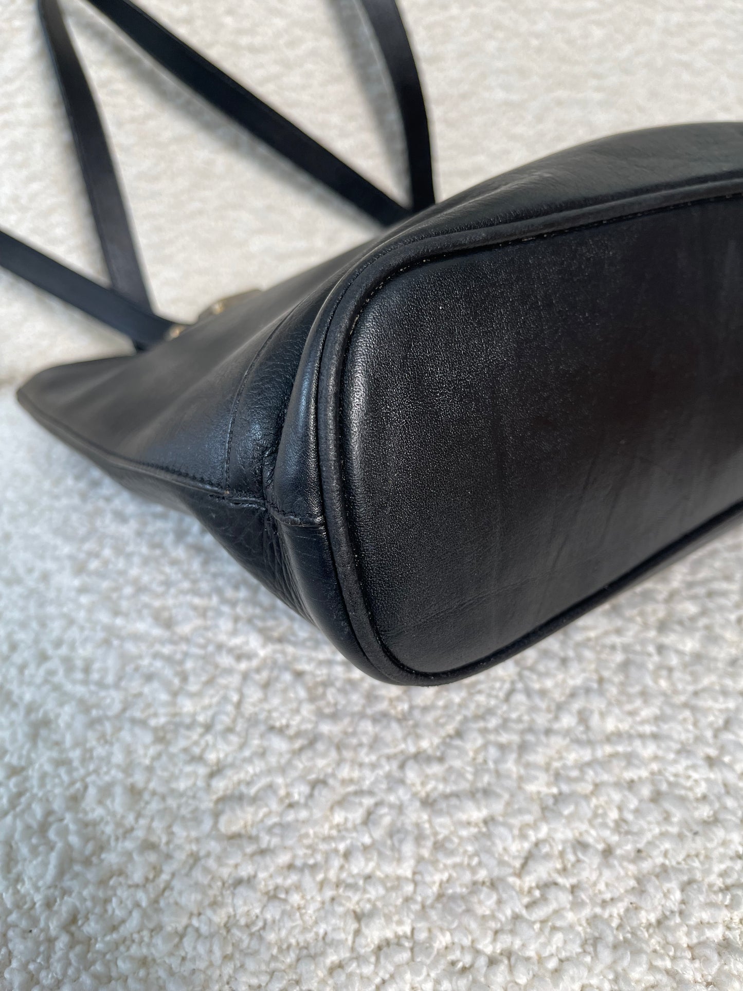 Gianni Versace Black Leather Shoulder Bag