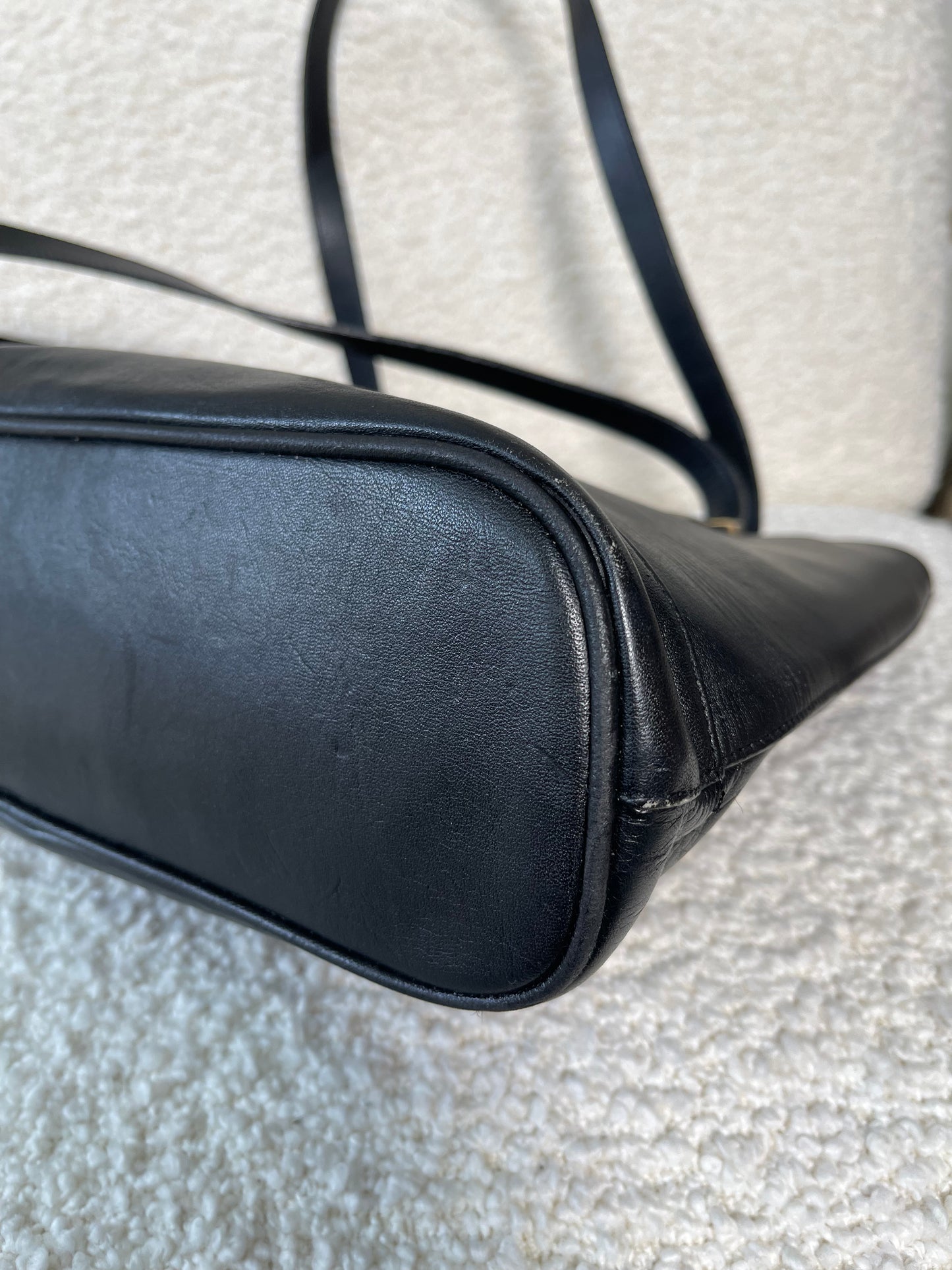 Gianni Versace Black Leather Shoulder Bag