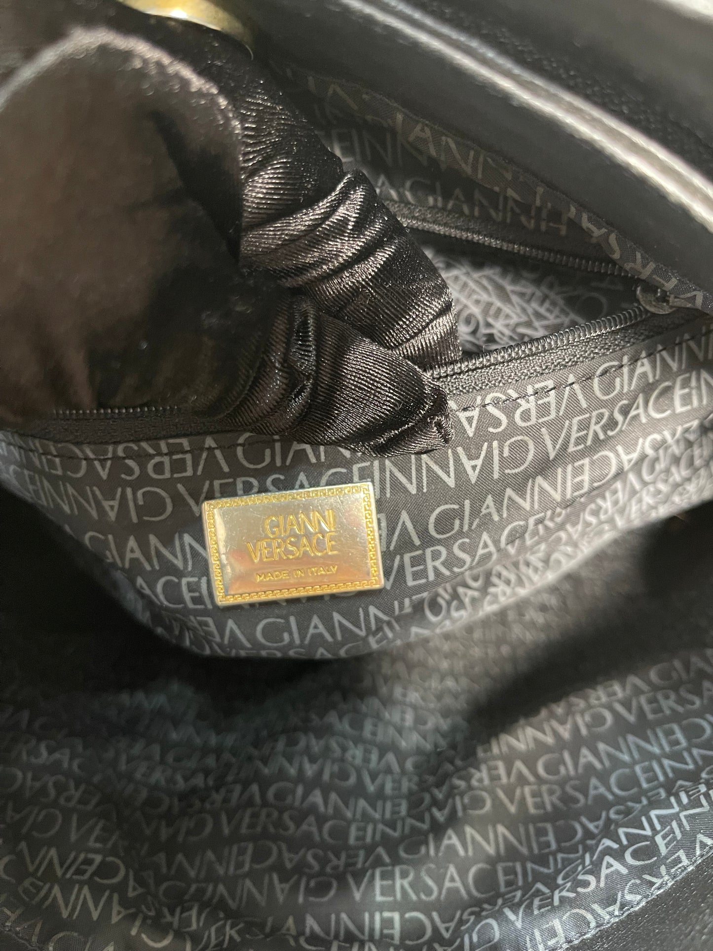 Gianni Versace Black Leather Shoulder Bag