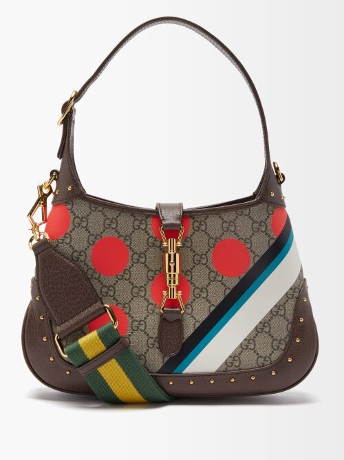 Gucci Jackie 1961 Limited Edition GG Canvas Small Polka Dot Studded Hobo