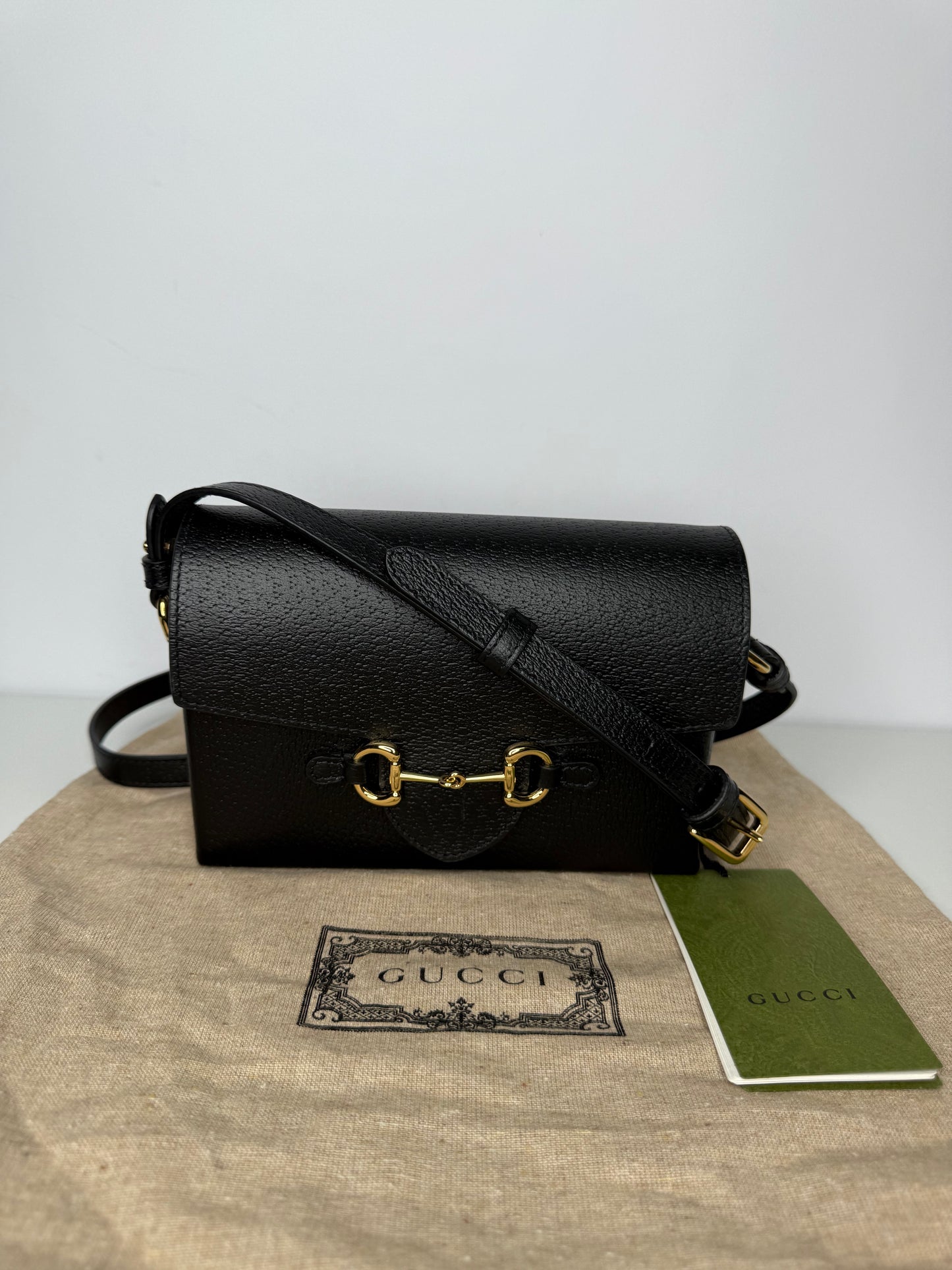 Gucci Calfskin Horsebit 1955 Shoulder Bag Black