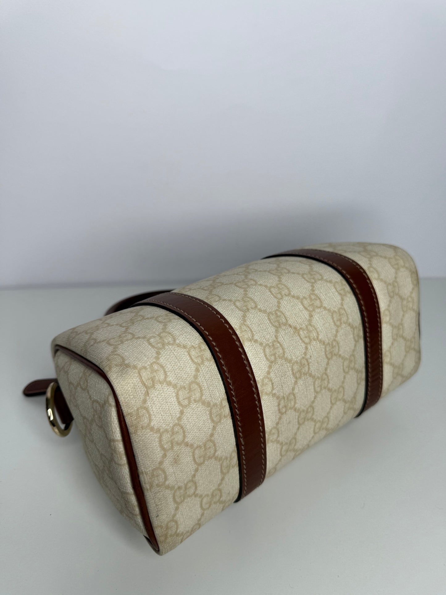 Gucci White GG Coated Canvas Small Joy Boston Bag