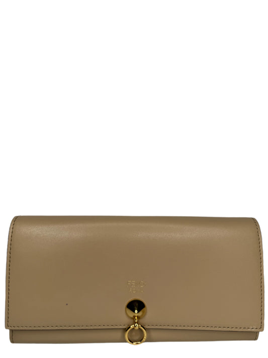 Fendi Beige Leather By The Way Flap Wallet