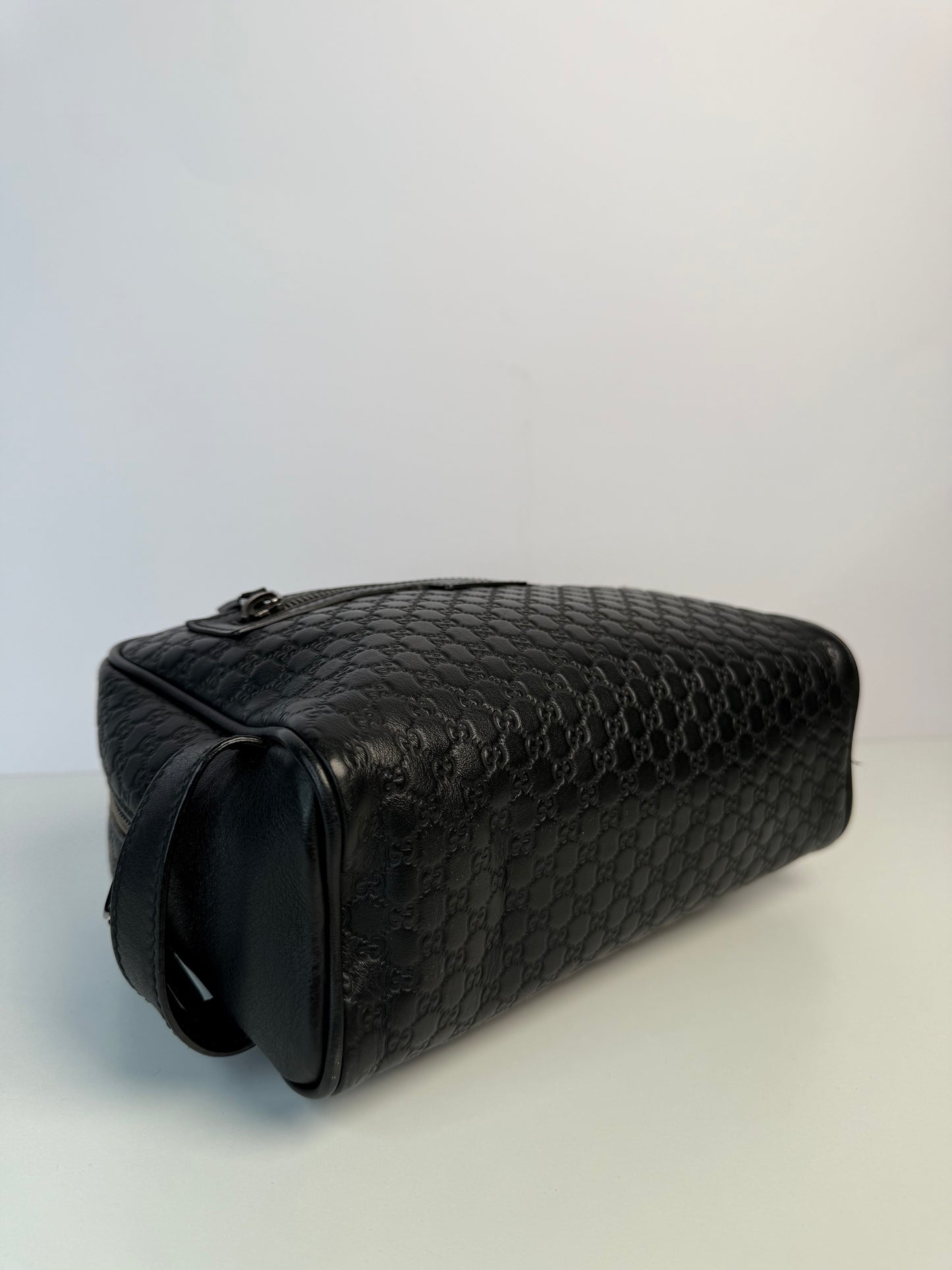 Gucci Men’s Black Microguccissima Toiletry Pouch