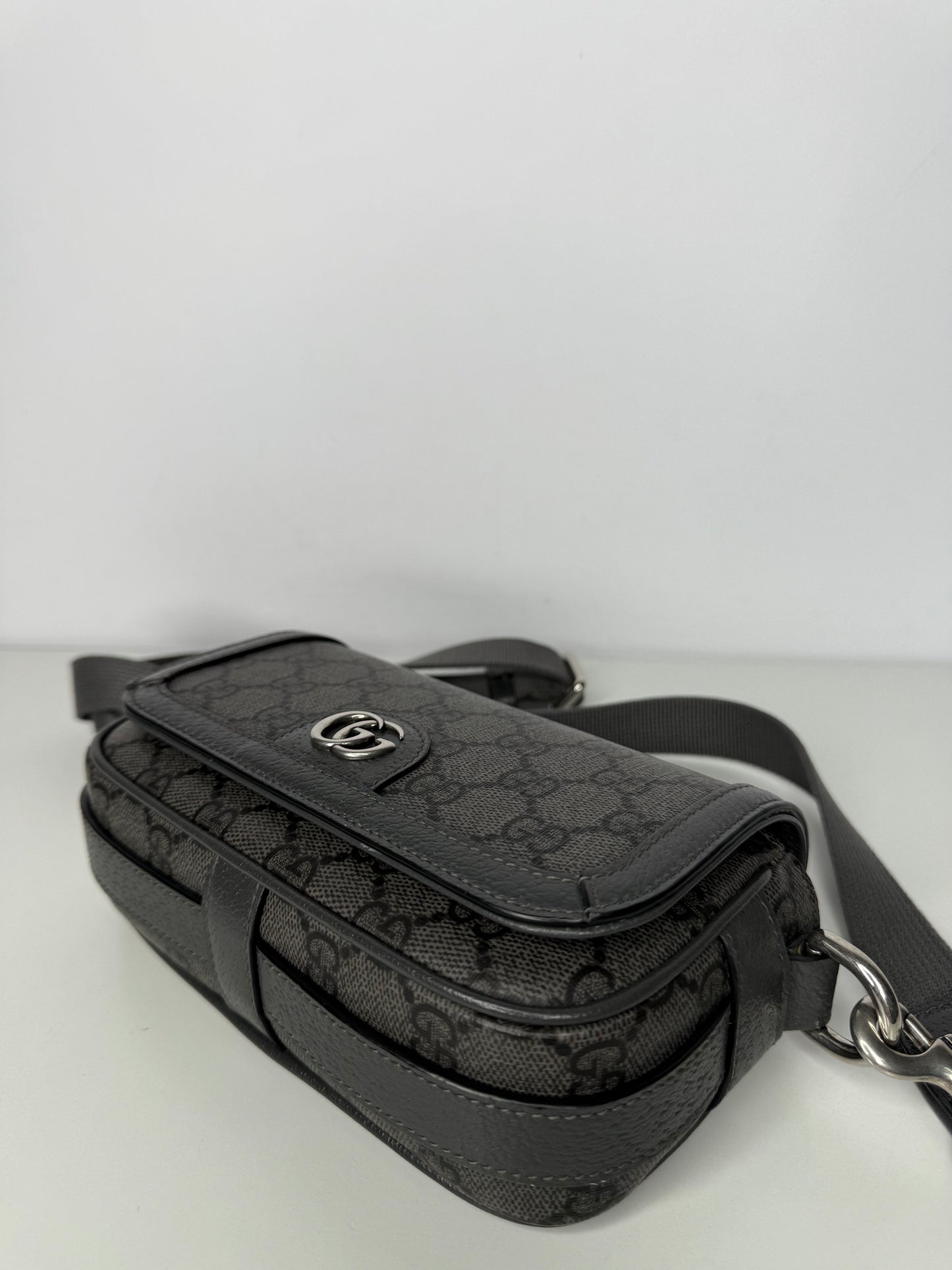 Gucci Ophidia GG Monogram Mini Bag Grey and Black