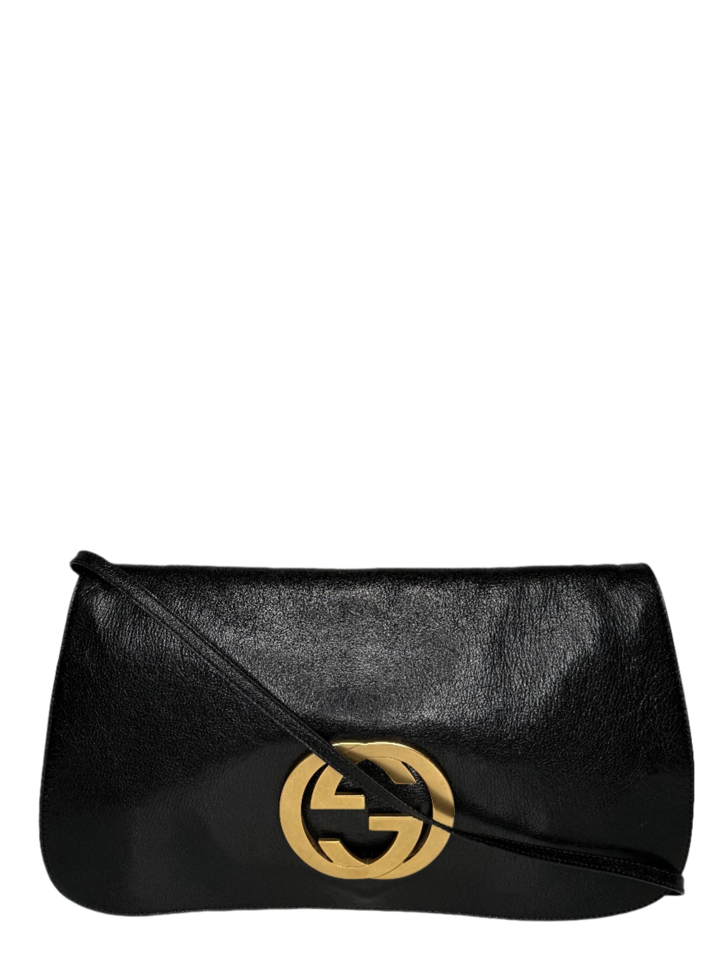 Gucci Vintage Black Calfskin Leather Blondie Shoulder Flap Bag