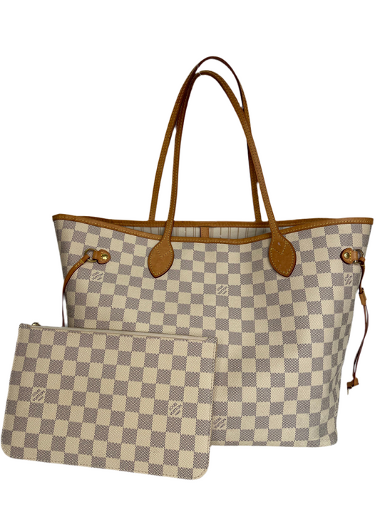 Louis Vuitton Neverfull MM Damier Azur Canvas with Pochette