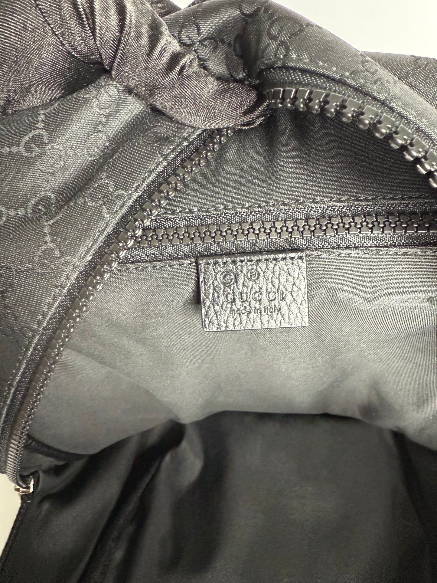 Gucci Black GG Nylon and Leather Rucksack Backpack