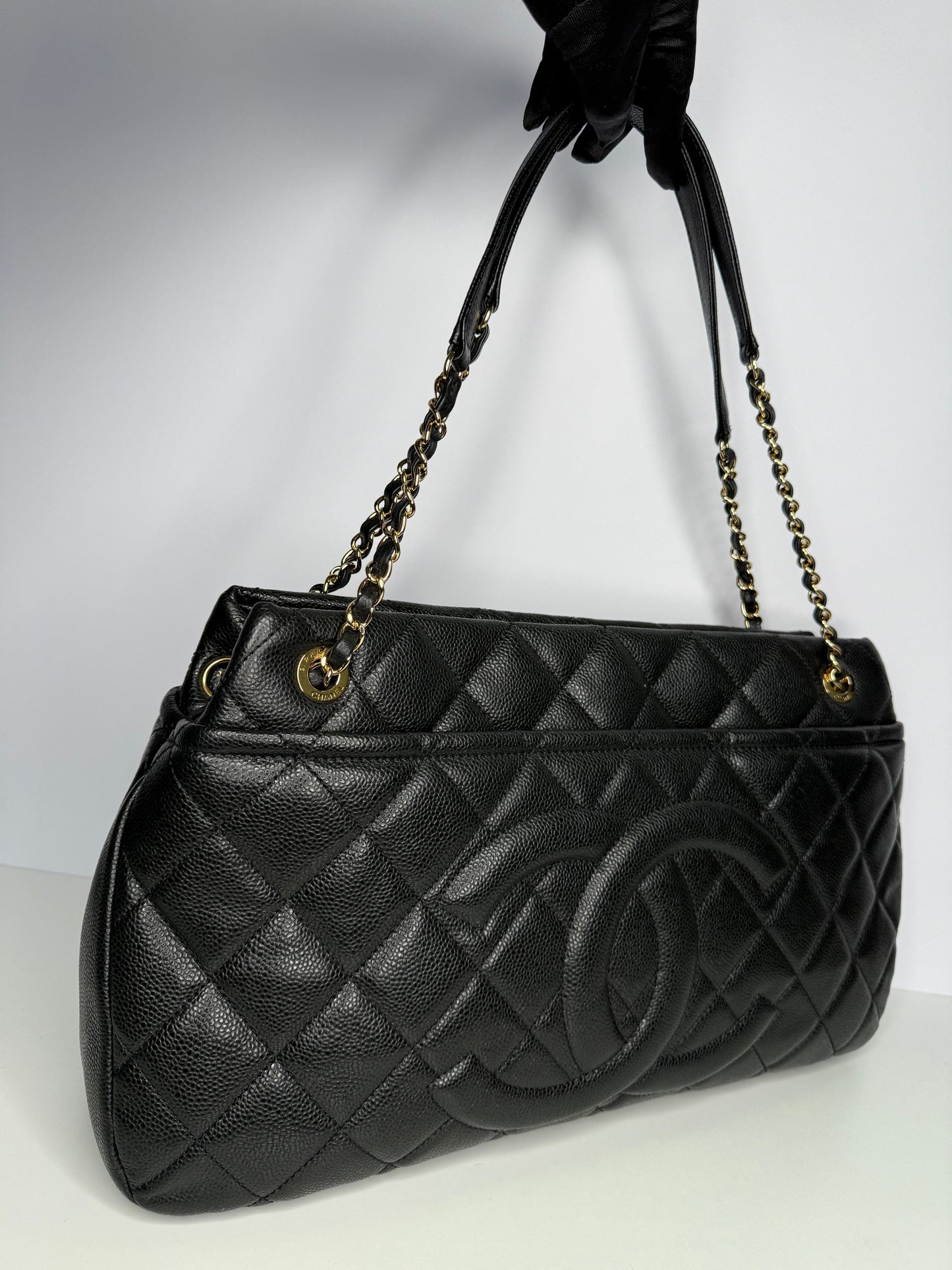 Chanel CC Grand Caviar Quilted Shopping Timeless Tote