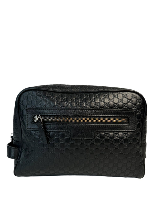 Gucci Men’s Black Microguccissima Toiletry Pouch