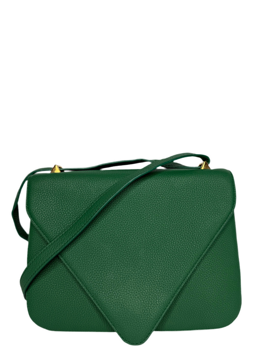 Bottega Veneta The Mount Envelope Chain Green Leather Crossbody Bag