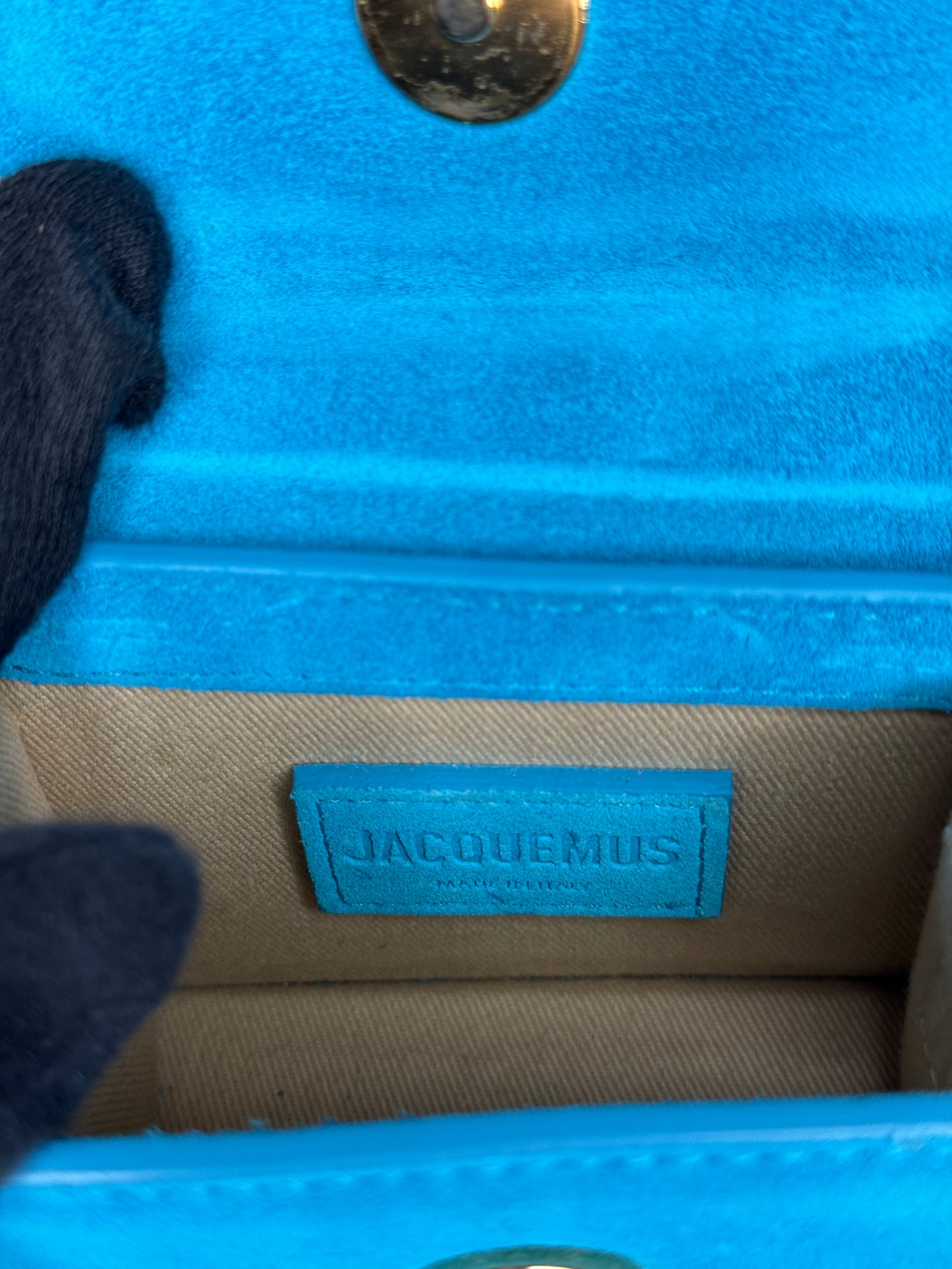 Jacquemus Le Chiquito Mini Turquoise Suede Leather Bag
