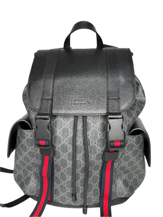 Gucci GG Supreme Sherry Line Backpack Black