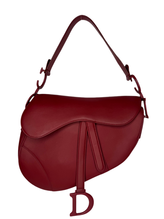 Christian Dior Ultra Matte Saddle Burgundy Calfskin