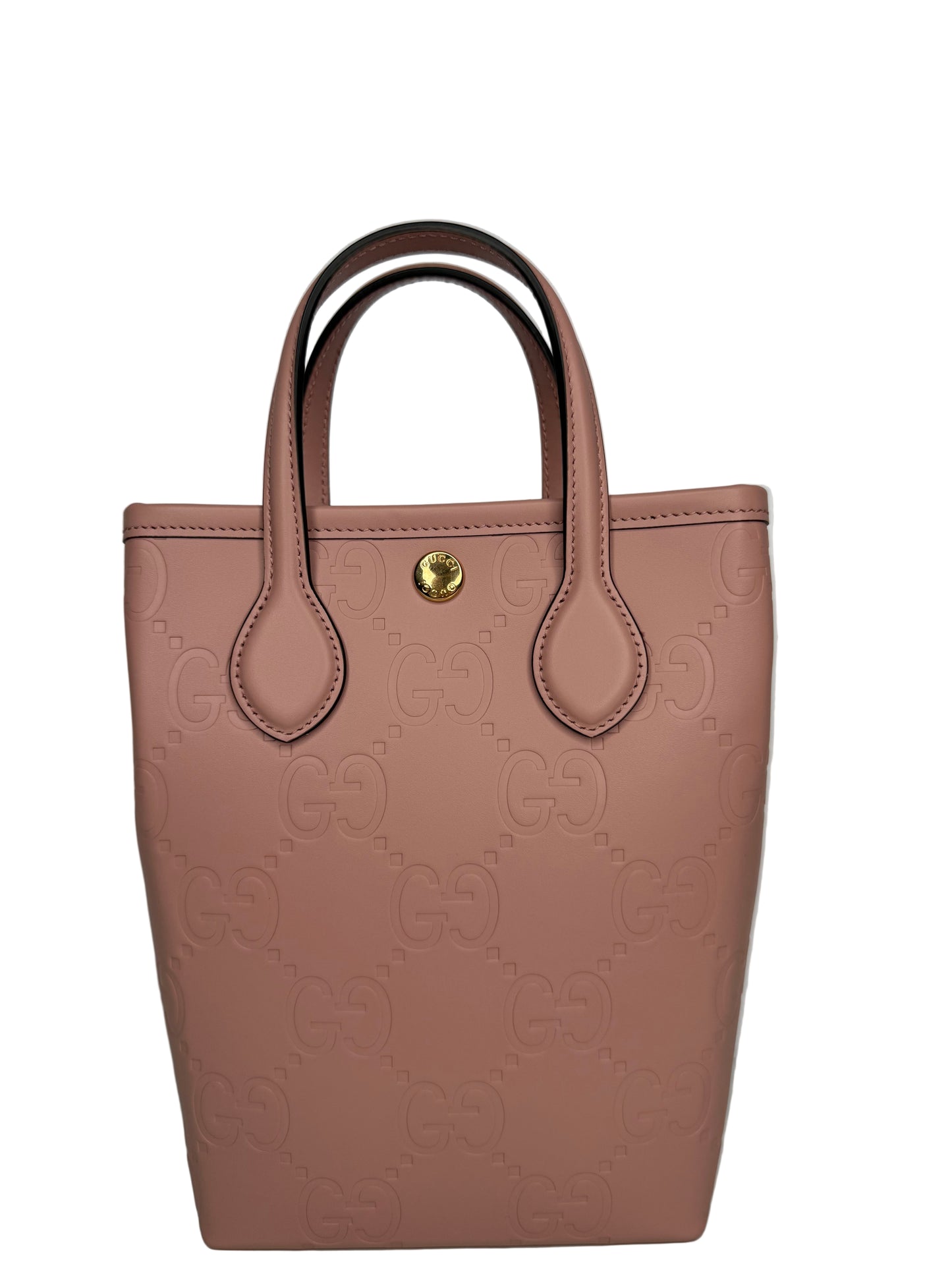 Gucci Pink Monogram Leather Retro Mini Tote Bag