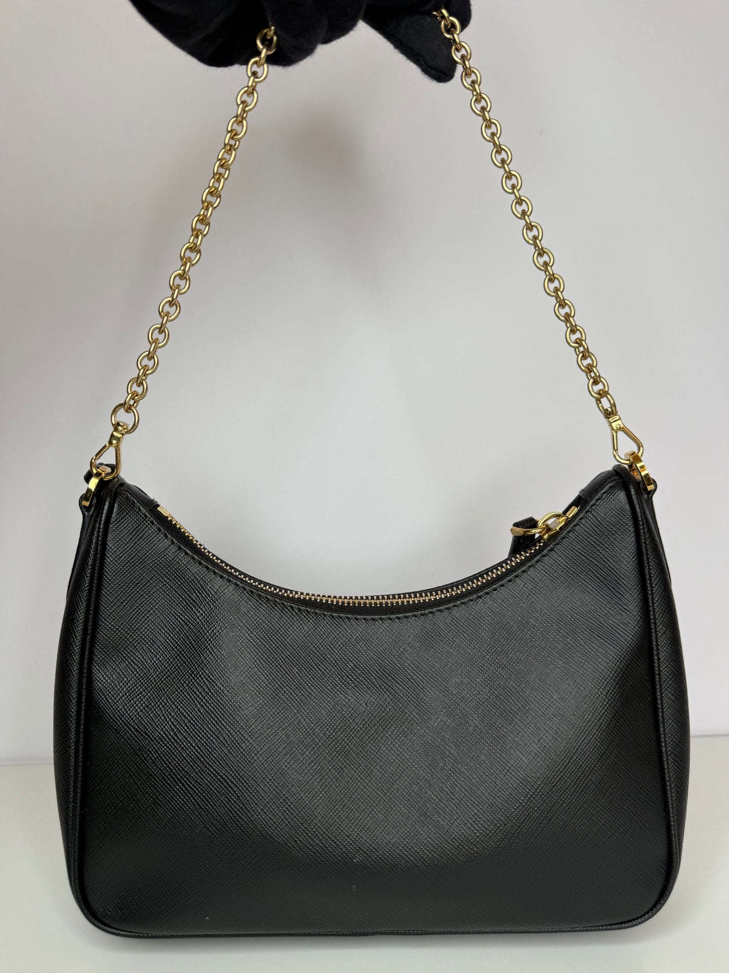 Prada Re-Edition 2005 Black Saffiano Leather Multipochette