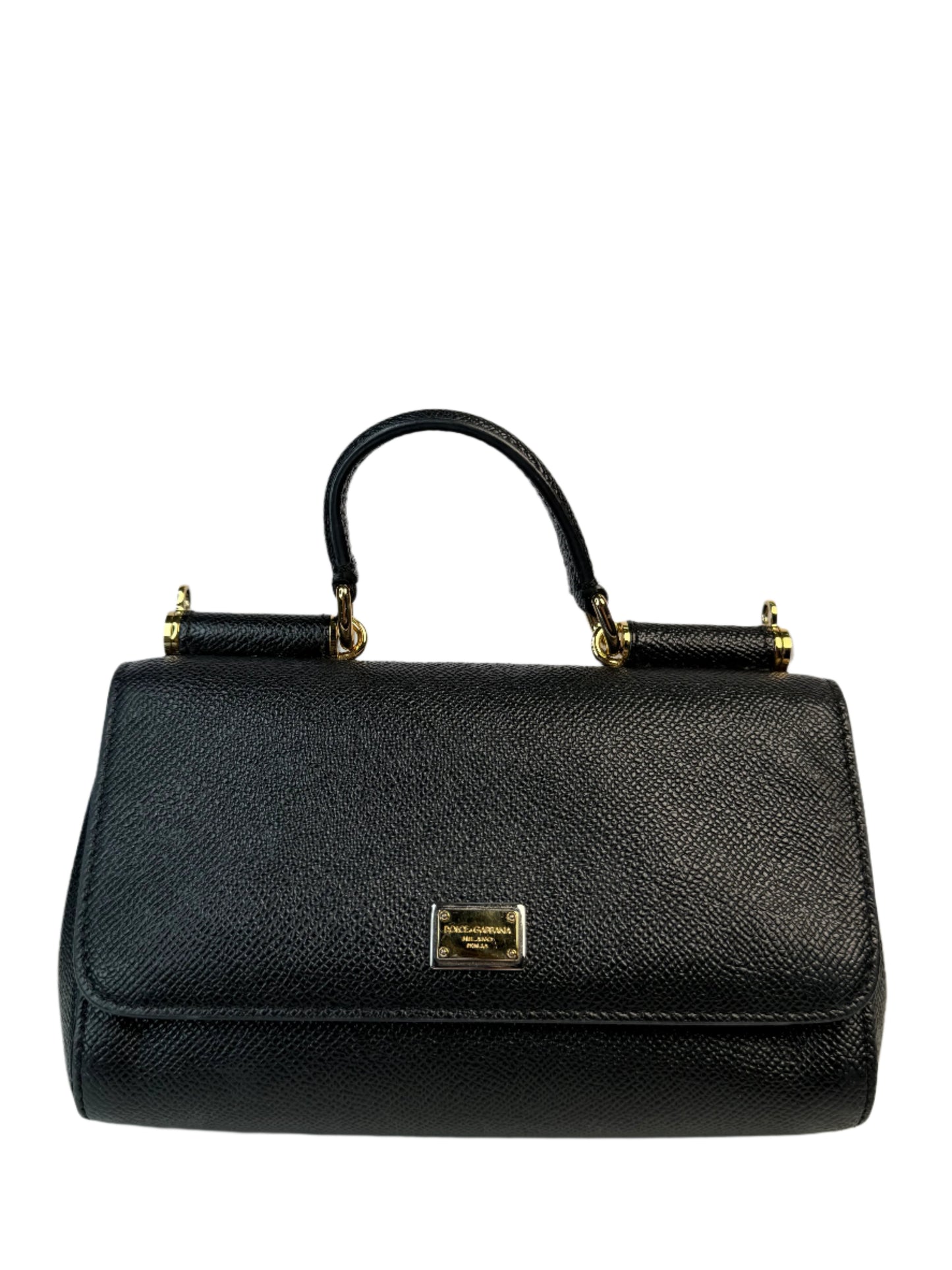 Dolce Gabbana Black Mini Sicily Crossbody Bag