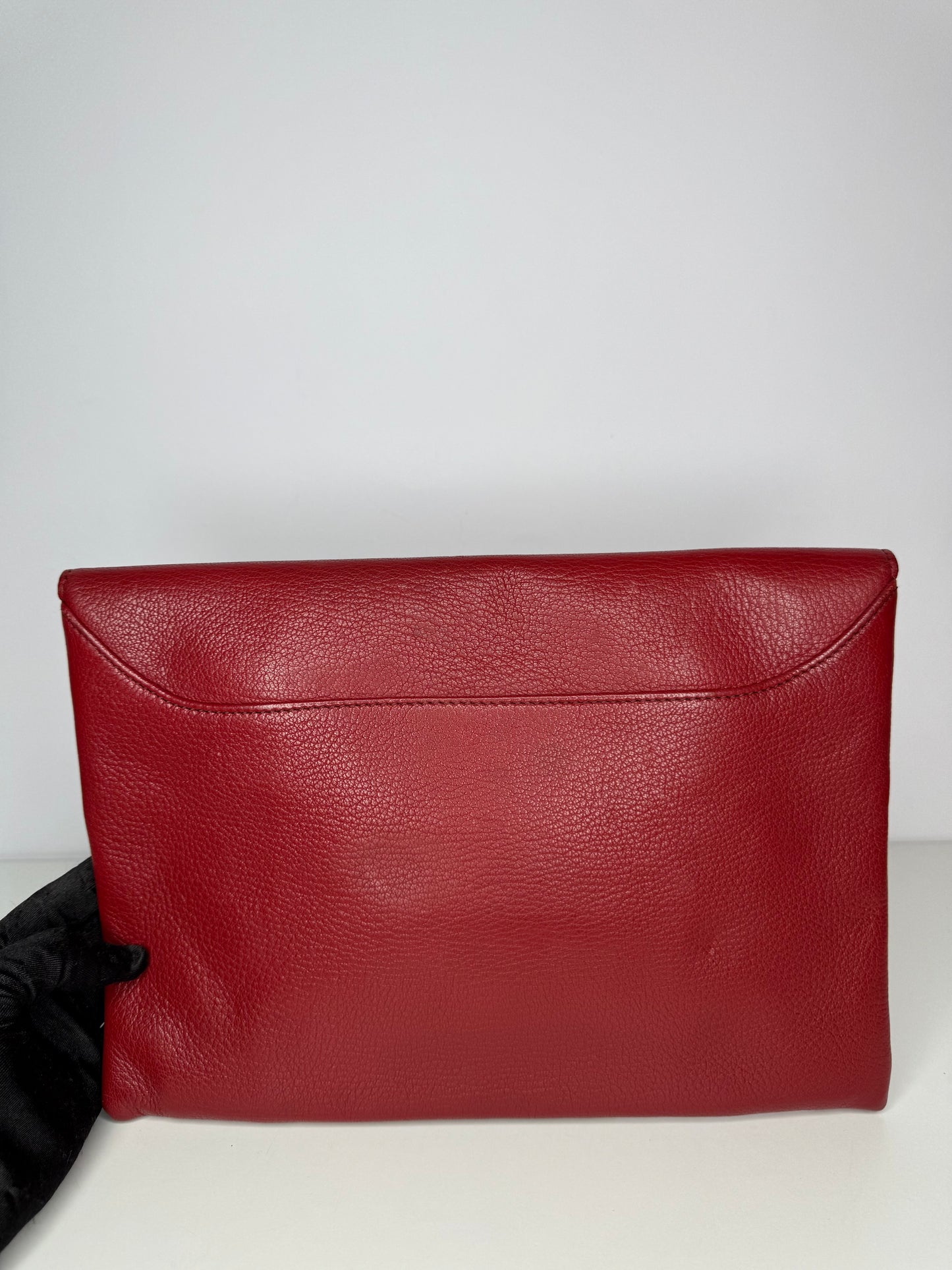 Givenchy Red Sugar Goatskin Leather Envelope Clutch Bag