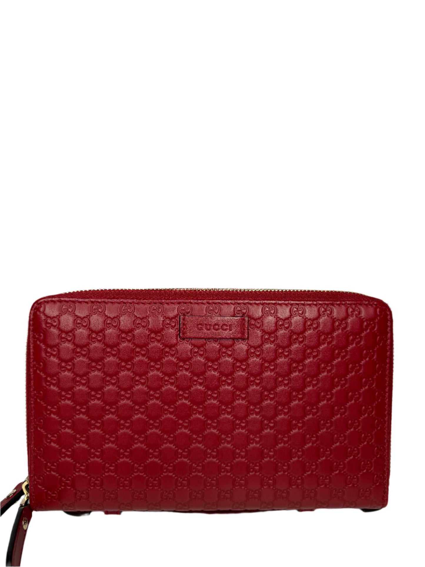 Gucci Burgundy Microguccissima Zip Around Travel Wallet