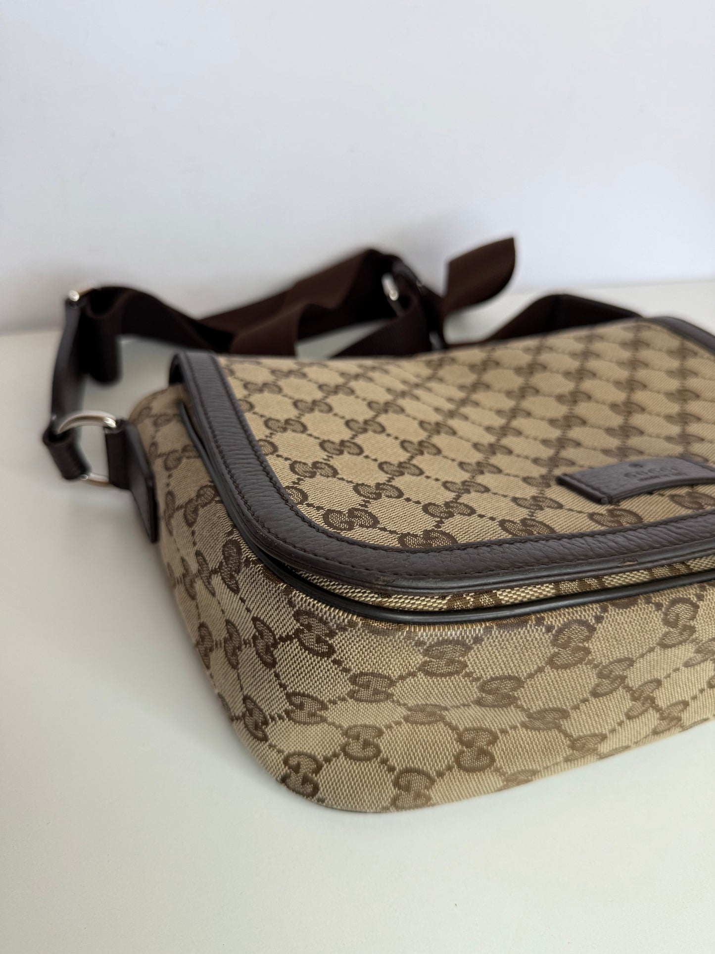 Gucci Flap GG Canvas Messenger Bag Small