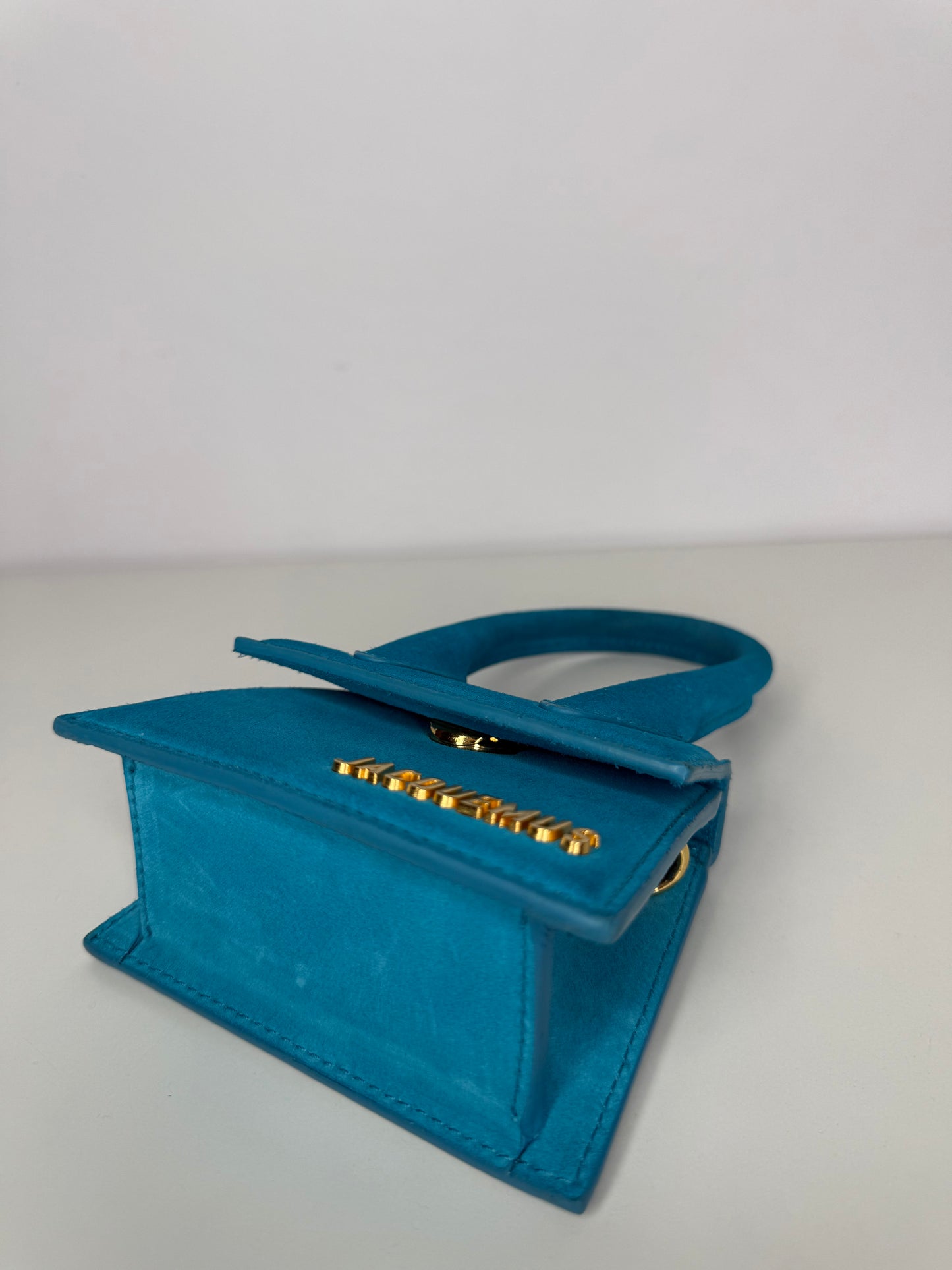 Jacquemus Le Chiquito Mini Turquoise Suede Leather Bag