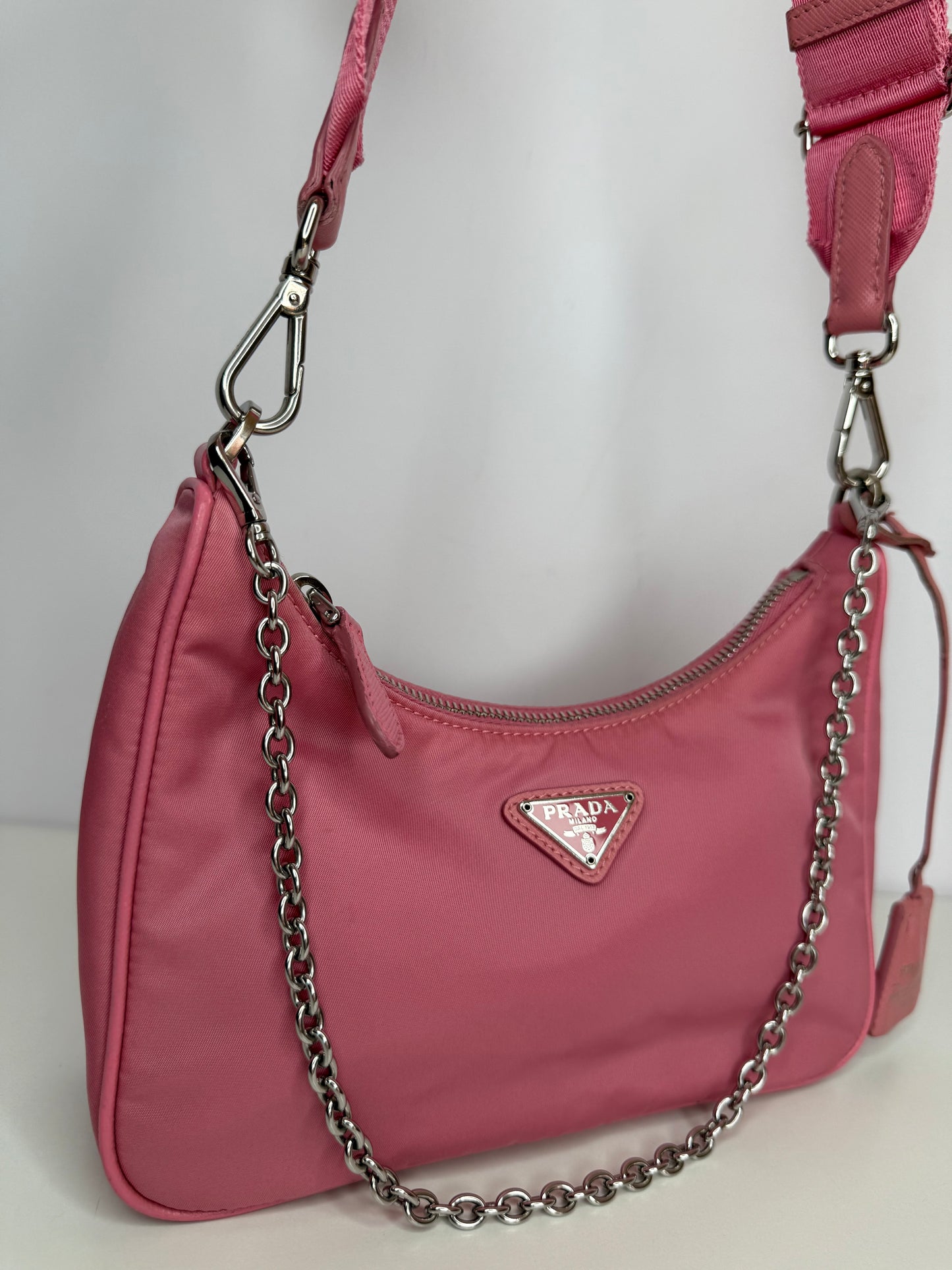 Prada Re-Edition 2005 Re-Nylon Bag Begonia Pink