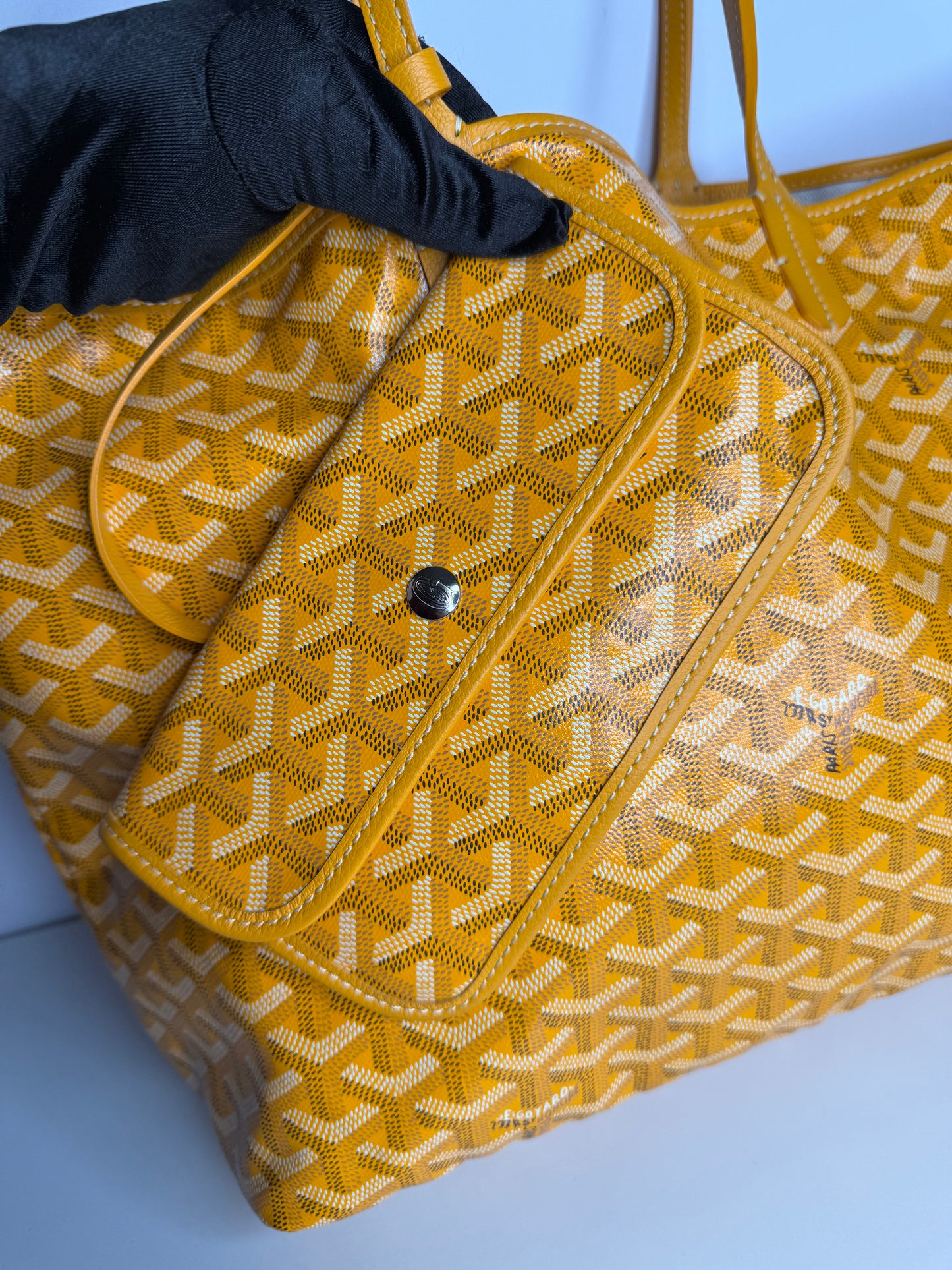 Goyard Saint Louis PM Goyardine Yellow Tote Bag