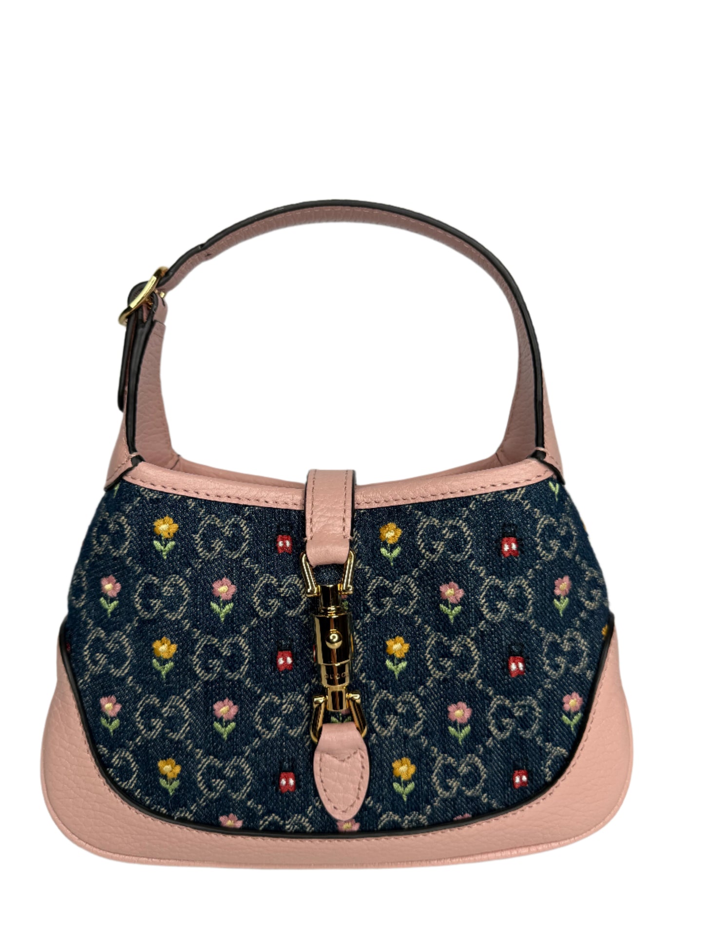 Gucci 520 Limited Edition Floral Denim Mini Jackie 1961