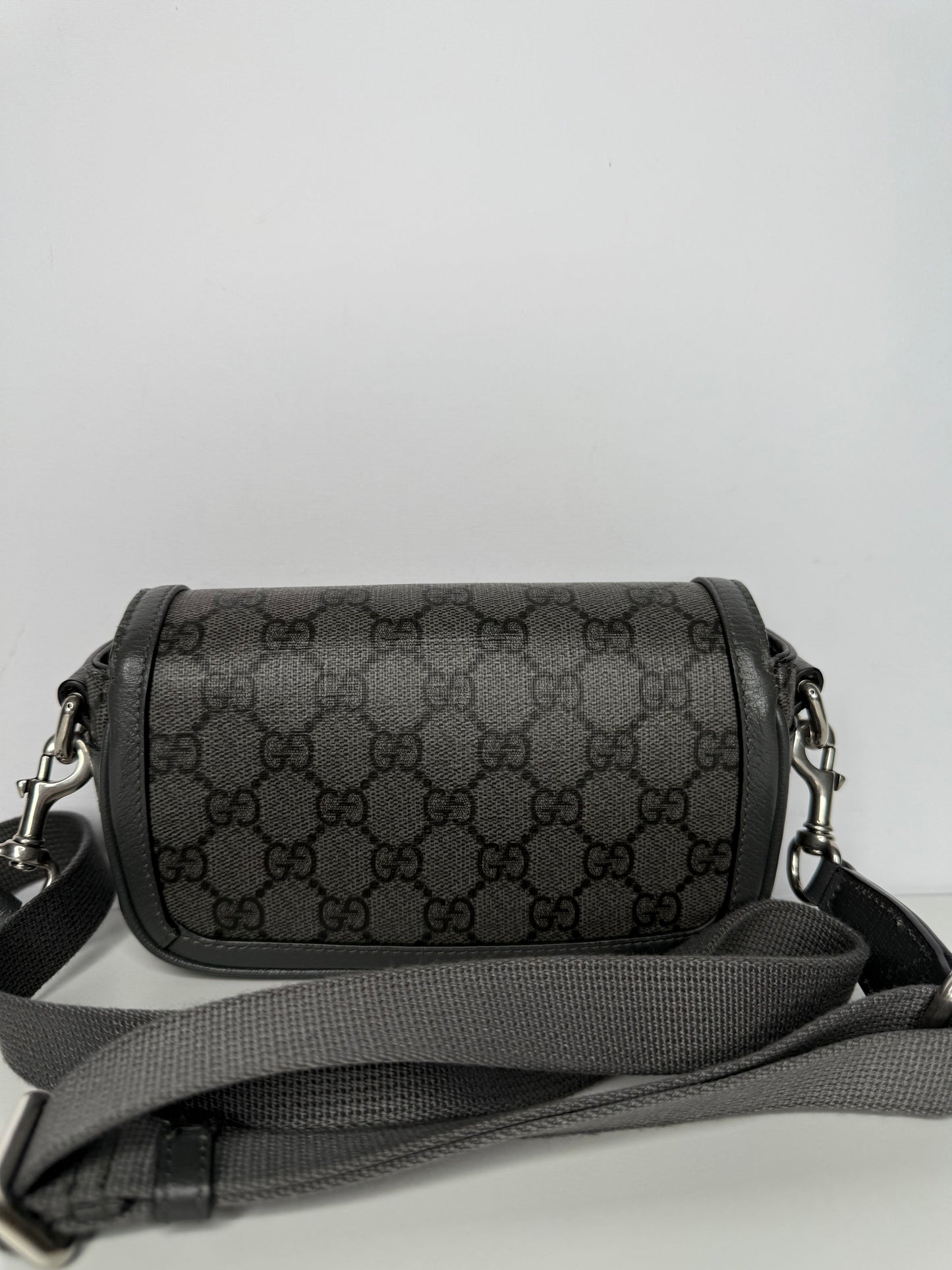 Gucci Ophidia GG Monogram Mini Bag Grey and Black