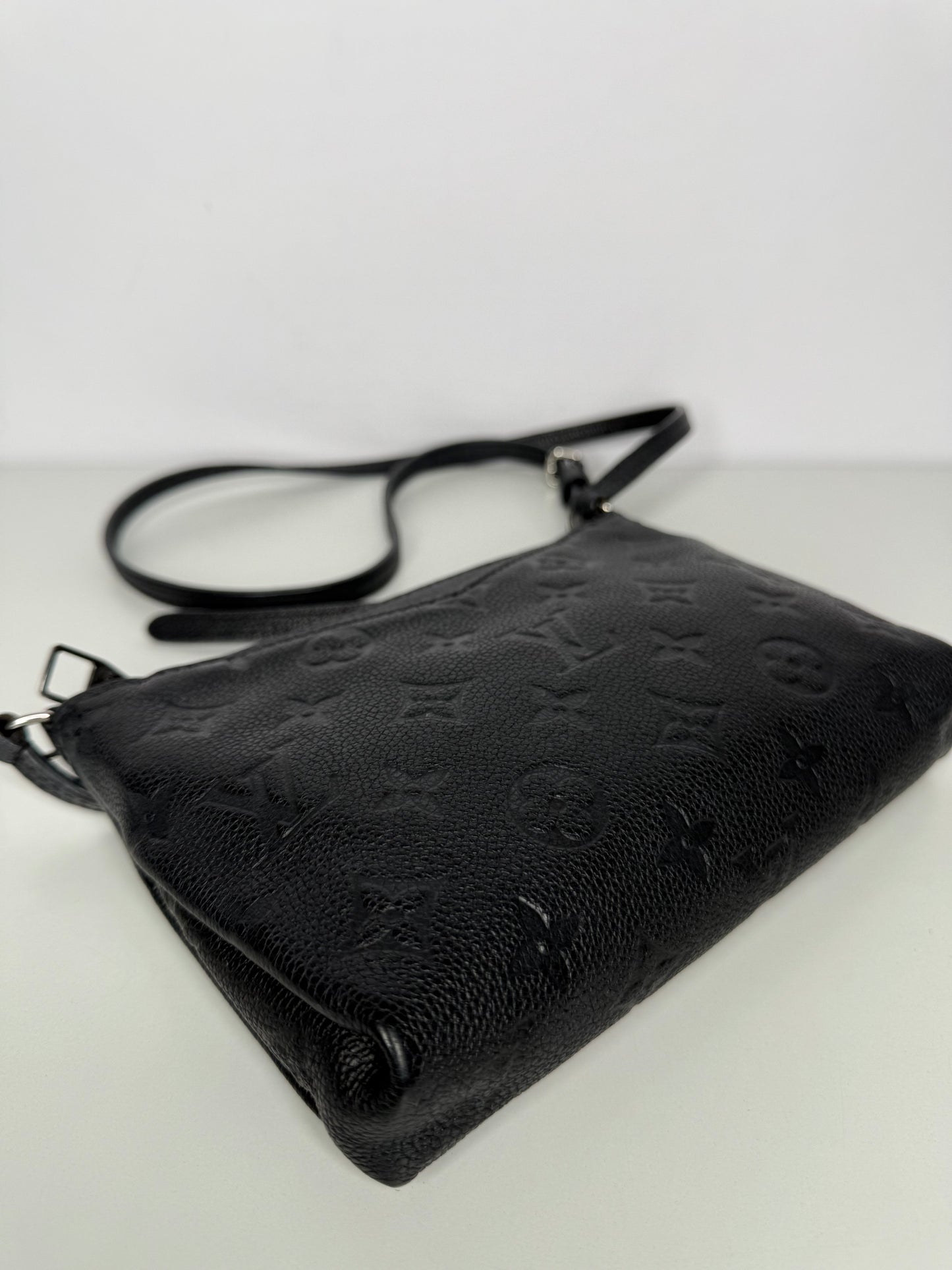 Louis Vuitton Pallas Clutch Black Monogram Empreinte Crossbody Bag