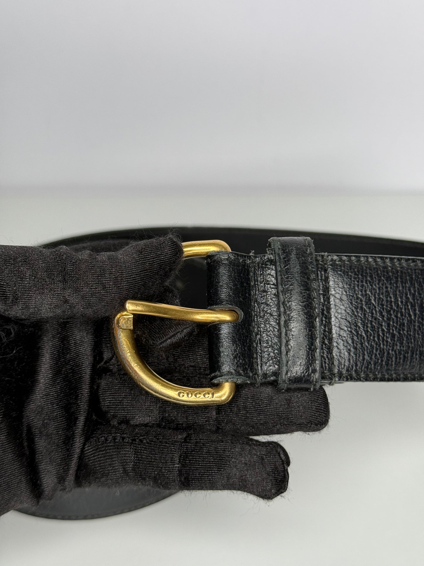 Gucci Black Leather D Buckle Belt 85 cm