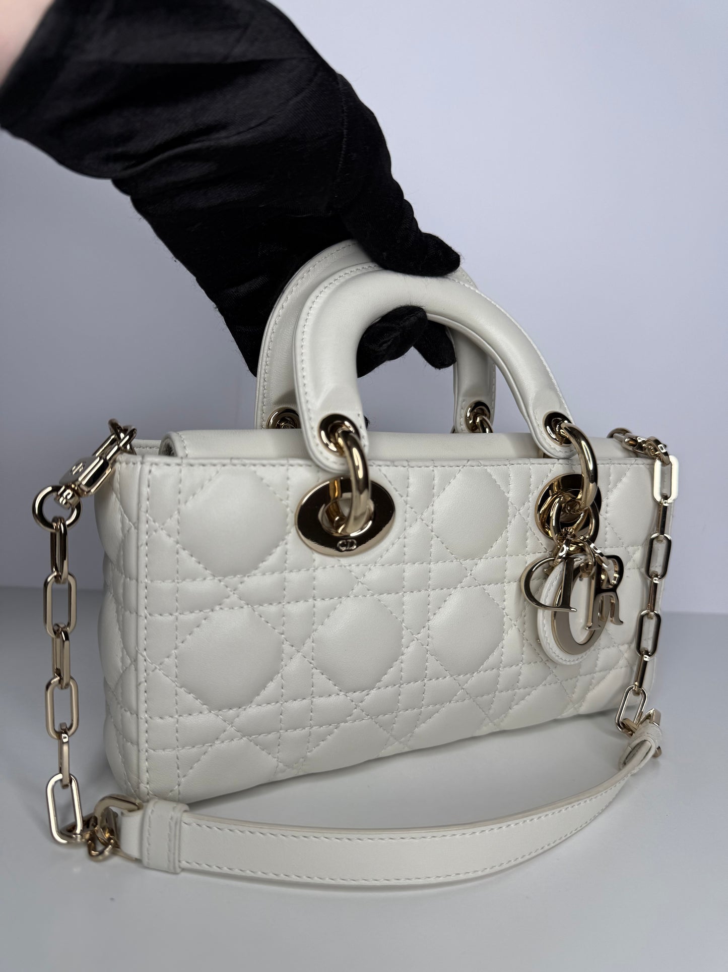 Dior Lady D-Joy Small Latte Cannage Lambskin Bag