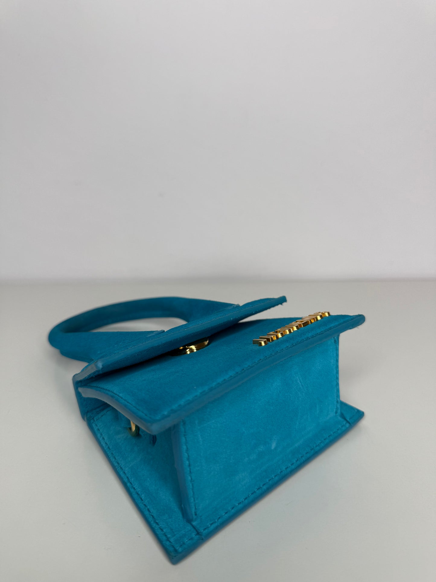 Jacquemus Le Chiquito Mini Turquoise Suede Leather Bag