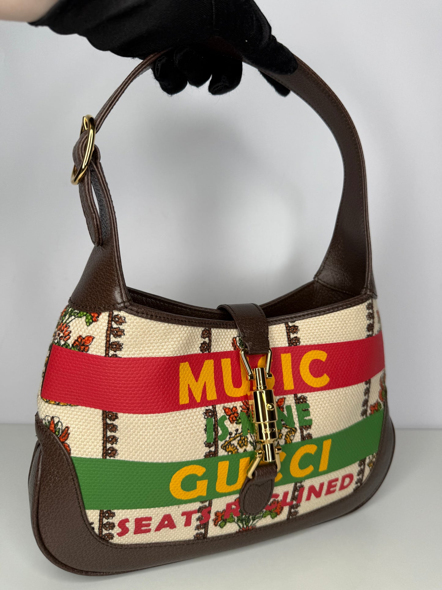 Gucci Small Jackie 1961 Music is Mine Special Edition 100th Brown Leather
