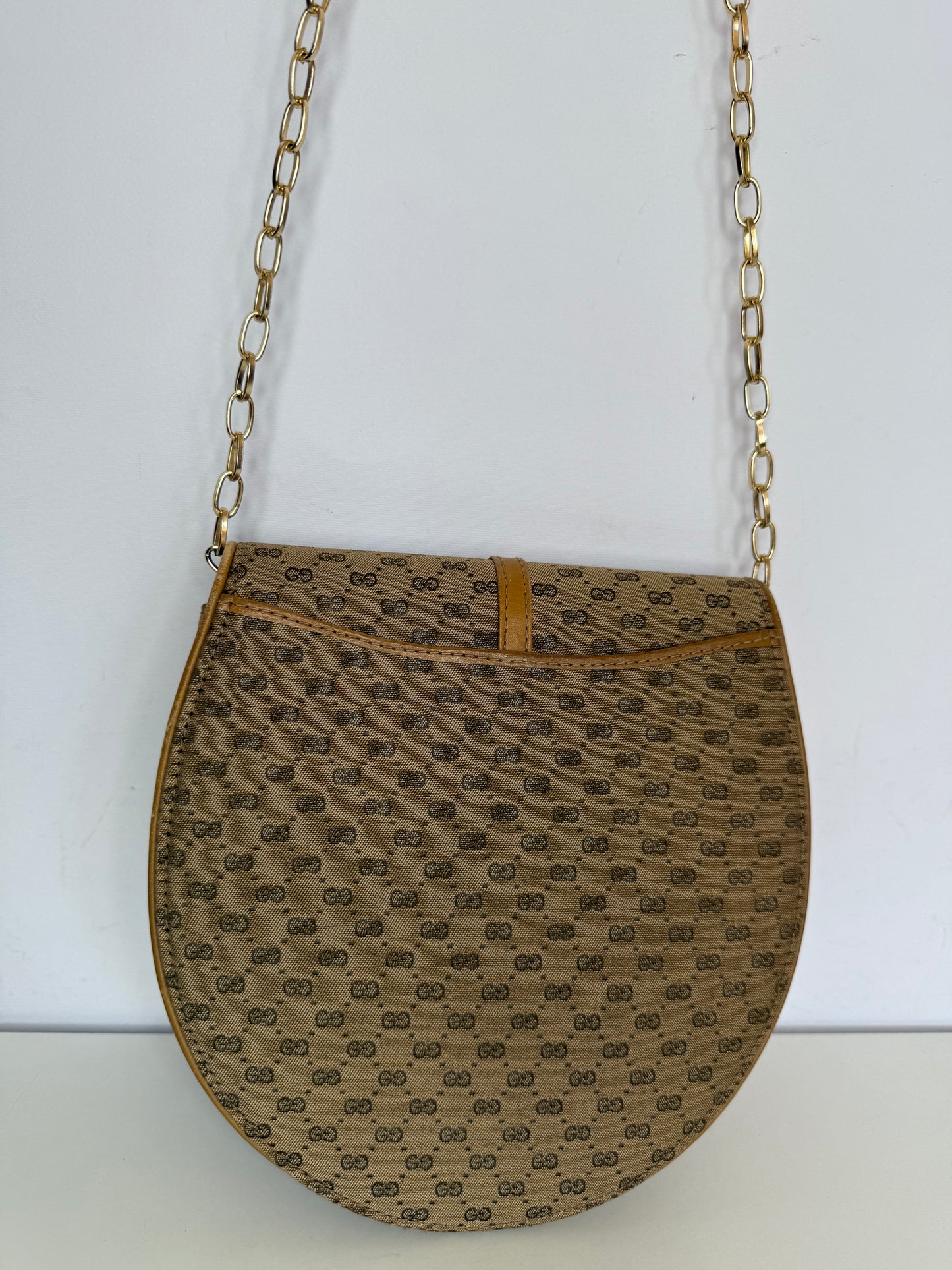 Gucci Vintage Brown Micro GG Canvas Crossbody Bag