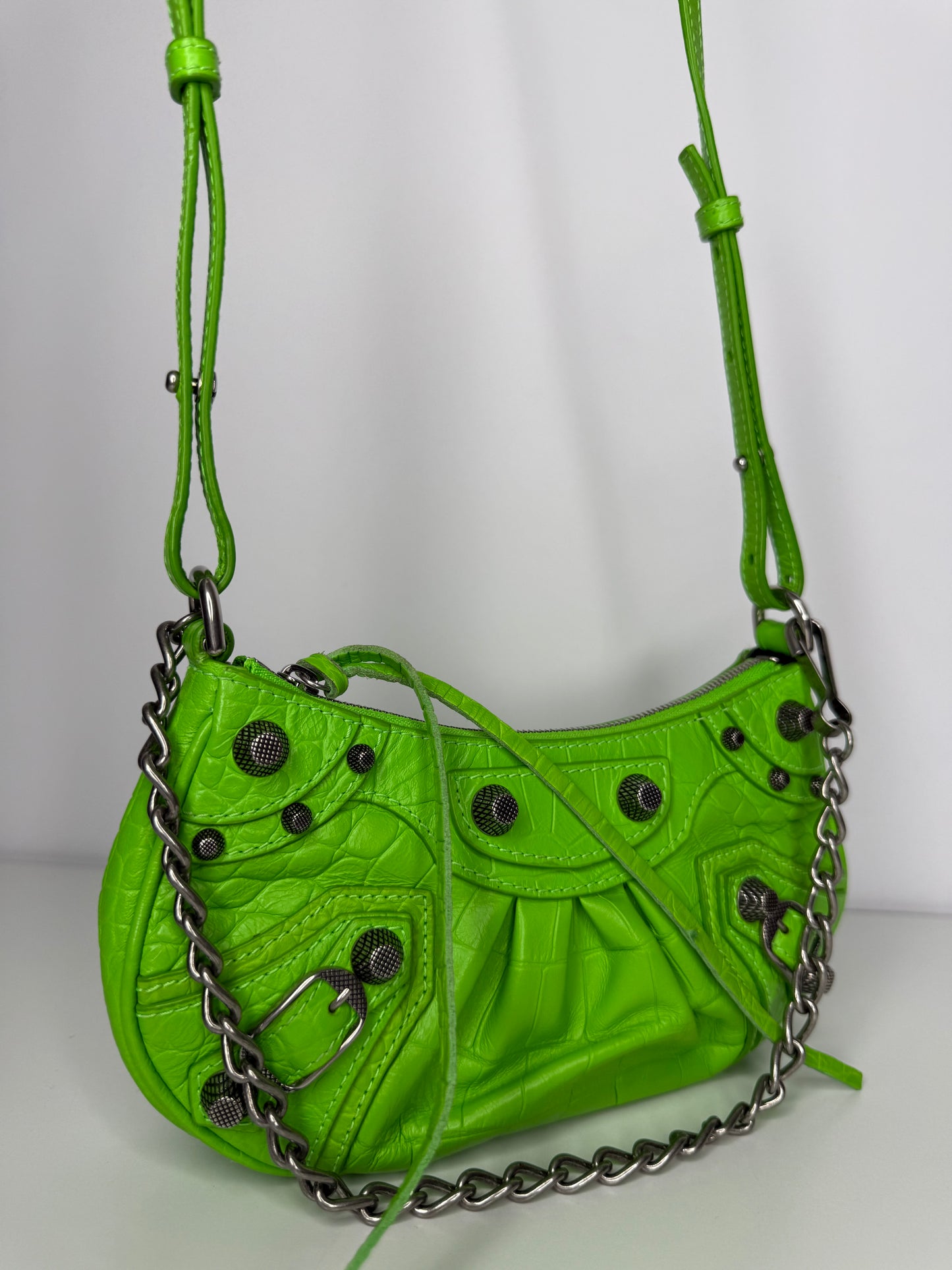 Balenciaga Le Cagole XS Shoulder Bag In Acid Green