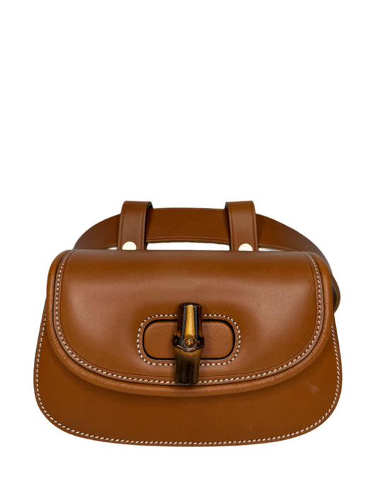 Gucci Brown Calfskin Bamboo 1947 Belt Bag