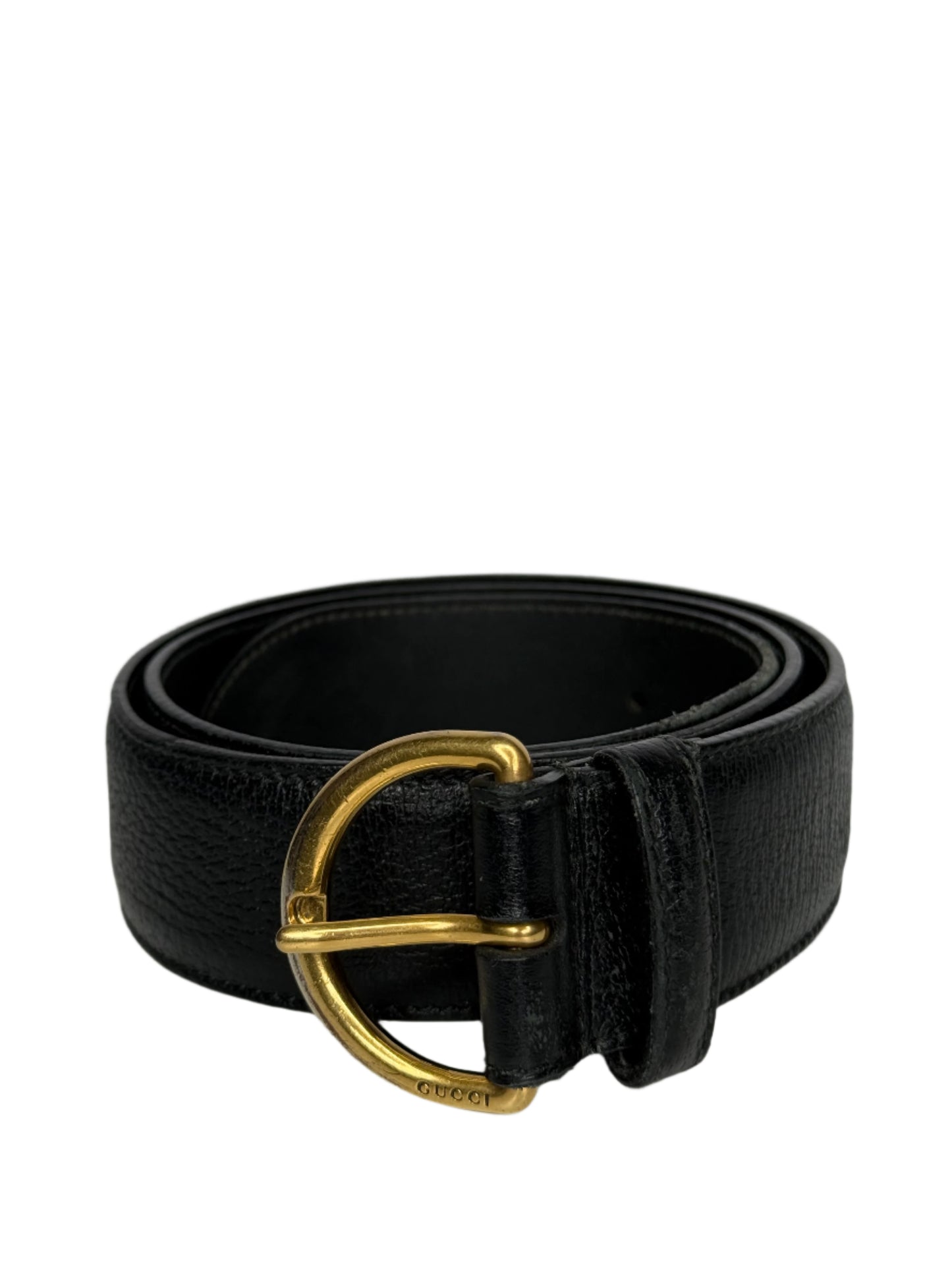 Gucci Black Leather D Buckle Belt 85 cm