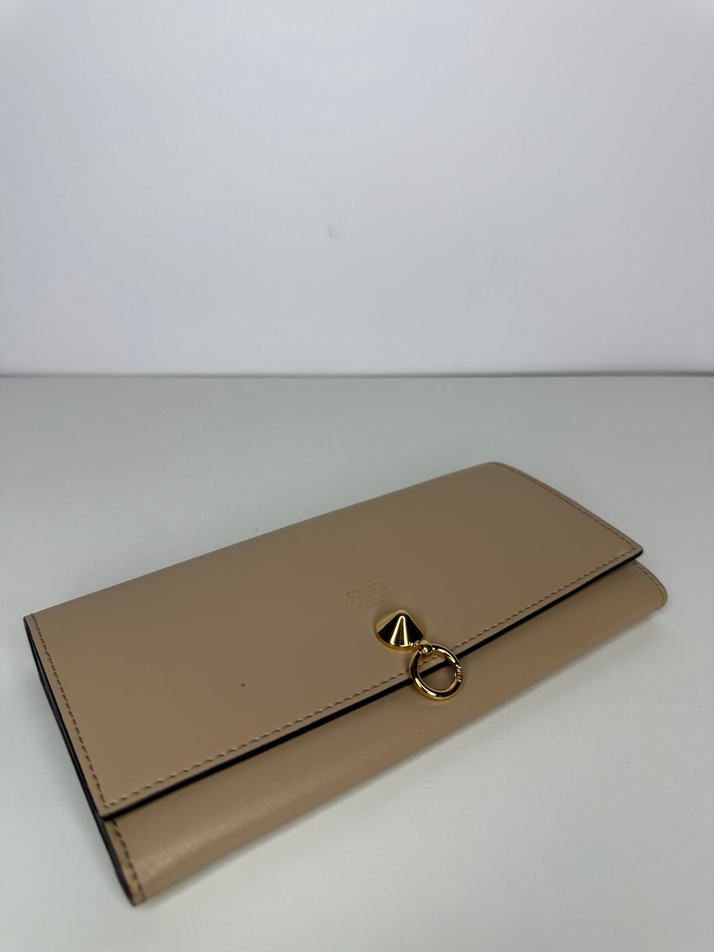 Fendi Beige Leather By The Way Flap Wallet